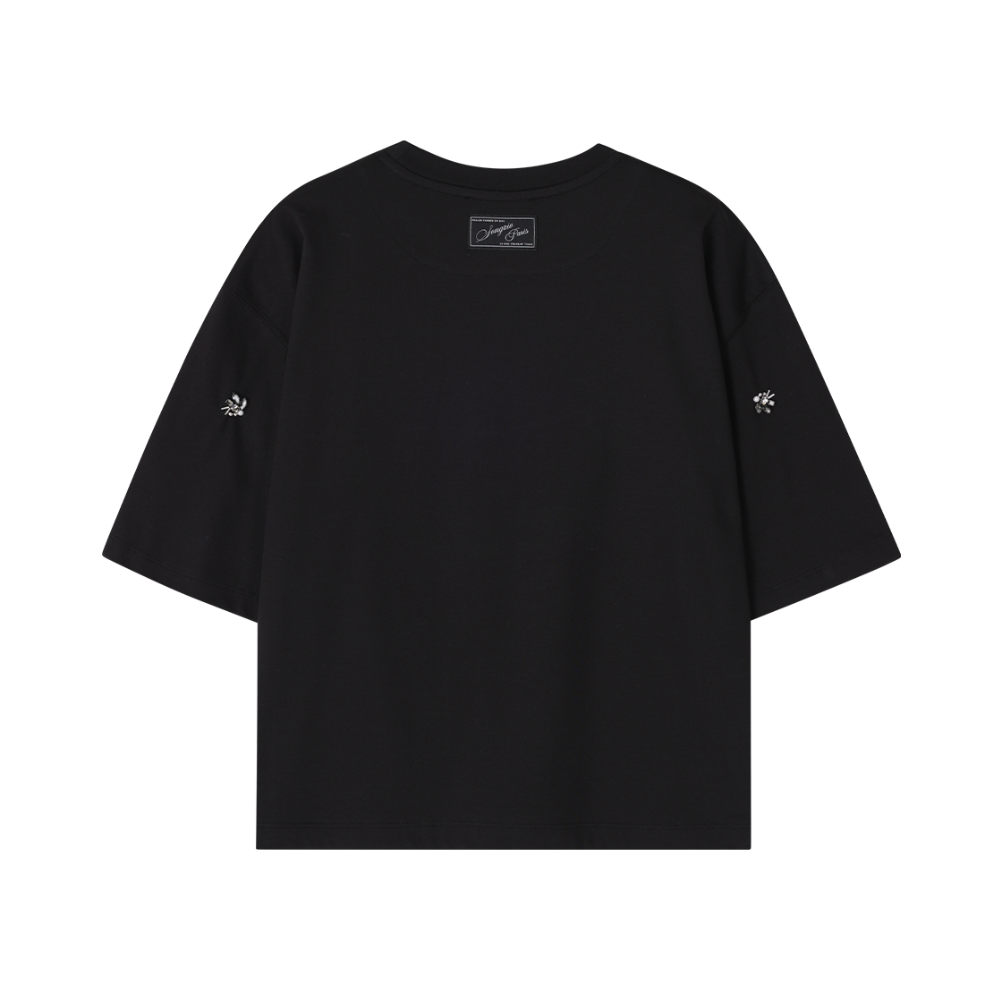 (W) 송지오 파피용 크롭 티셔츠 블랙((W) SONGZIO Papillon Crop T Shirt Black) - 2