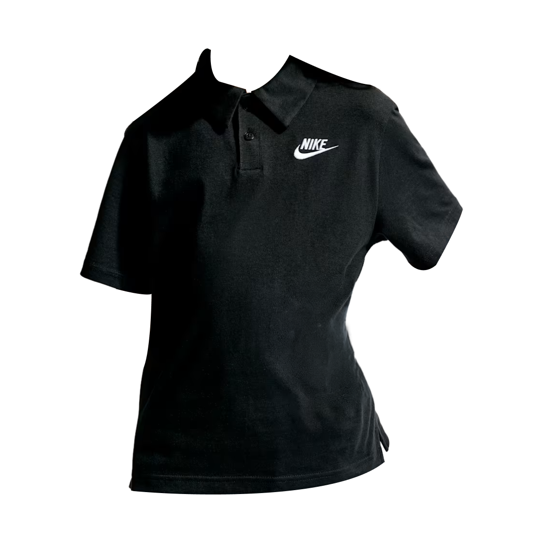 IF2841-010 (Kids) Nike NSW Club Knit Short Sleeve Polo Black White (IF2841-010)
