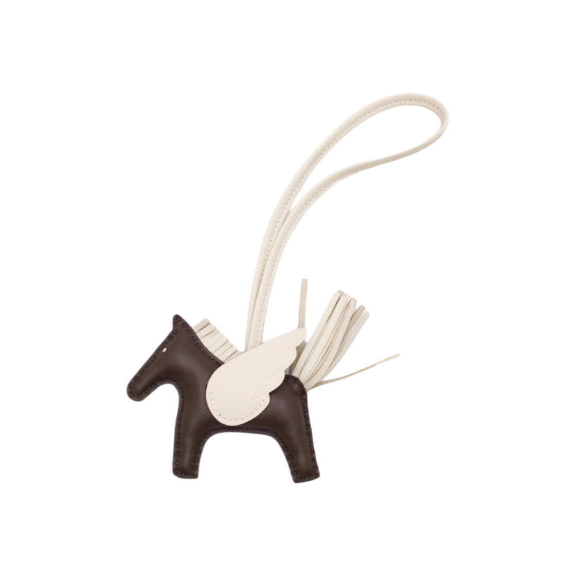 IT5AL32WA73O Hermes H083010CACW Chocolate Crepe Pegasus Rodeo PM Wing Charm