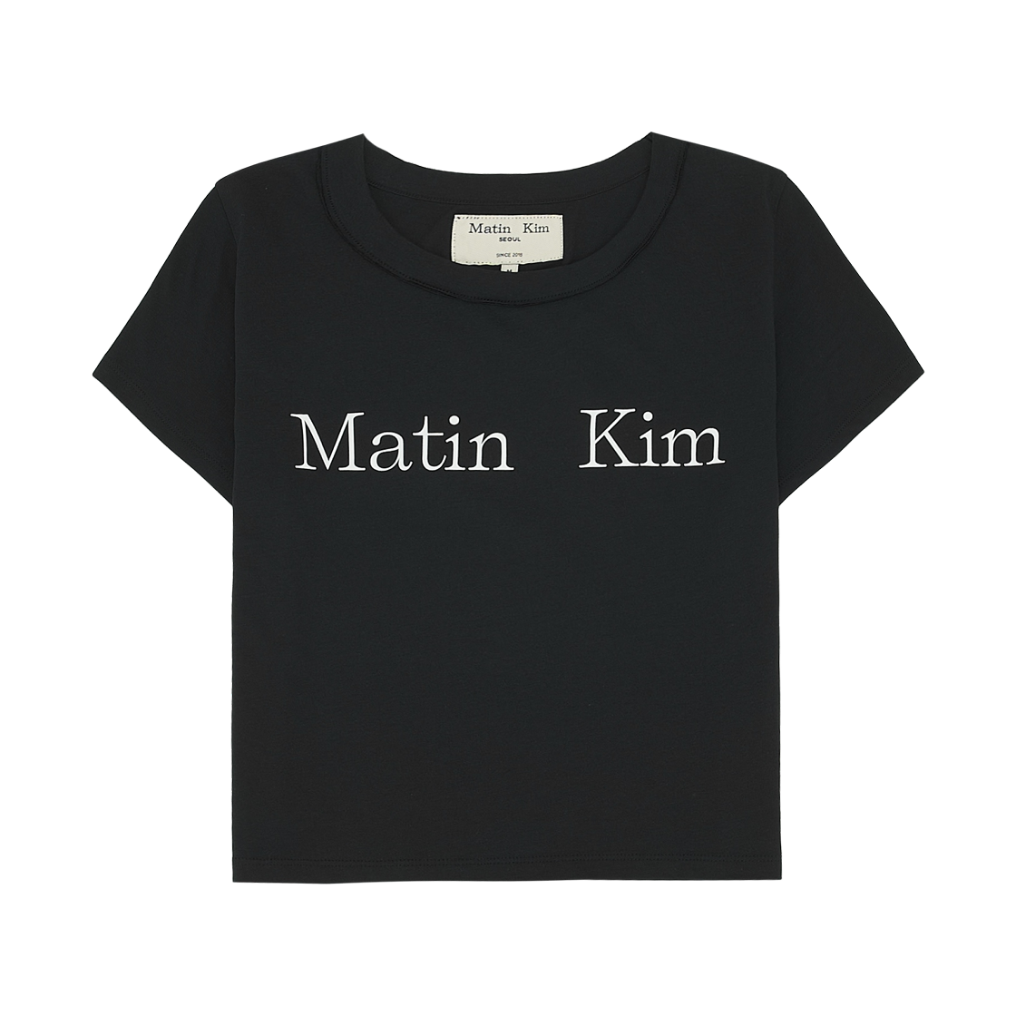 (W) 마뗑킴 로고 크롭 탑 블랙((W) Matin Kim Logo Crop Top Black)