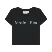 (W) Matin Kim Logo Crop Top Black