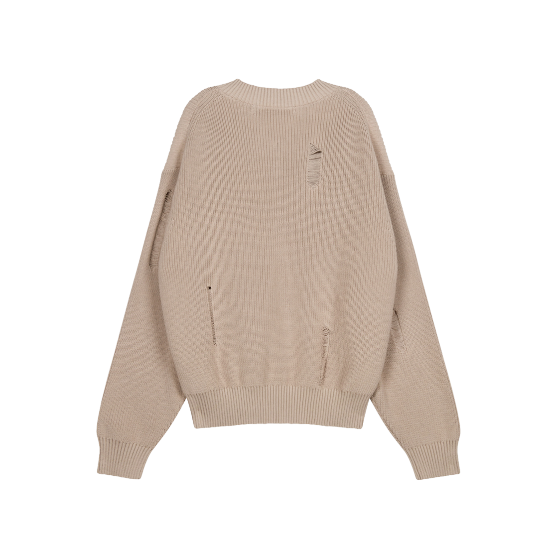 지오송지오 디스트로이드 브이넥 니트 베이지 ZI2KT213BE(ZIOSONGZIO Destroyed V Neck Knit Beige) - 2