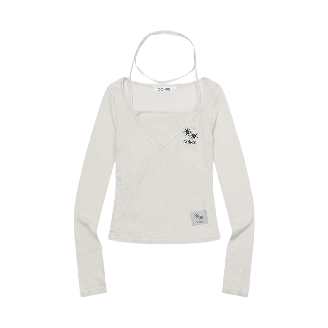 C-P00000GK Coiris Liare Layered Strap Neck Long Sleeve T Ivory