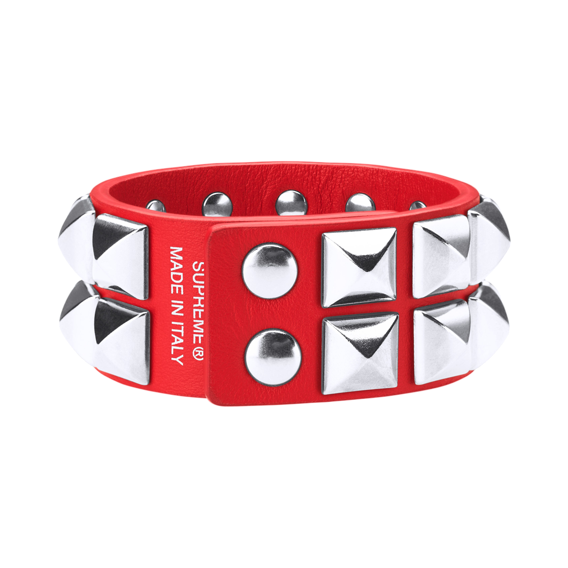 슈프림 스터드 레더 브레이슬릿 레드 - 26SS(Supreme Studded Leather Bracelet Red - 26SS) - 2
