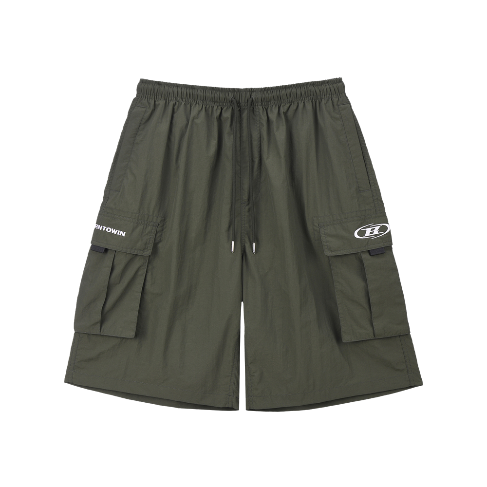 본투윈 심볼 로고 나일론 카고 버뮤다 팬츠 카키(BORN TO WIN Symbol Logo Nylon Cargo Bermuda Pants Khaki) - 2