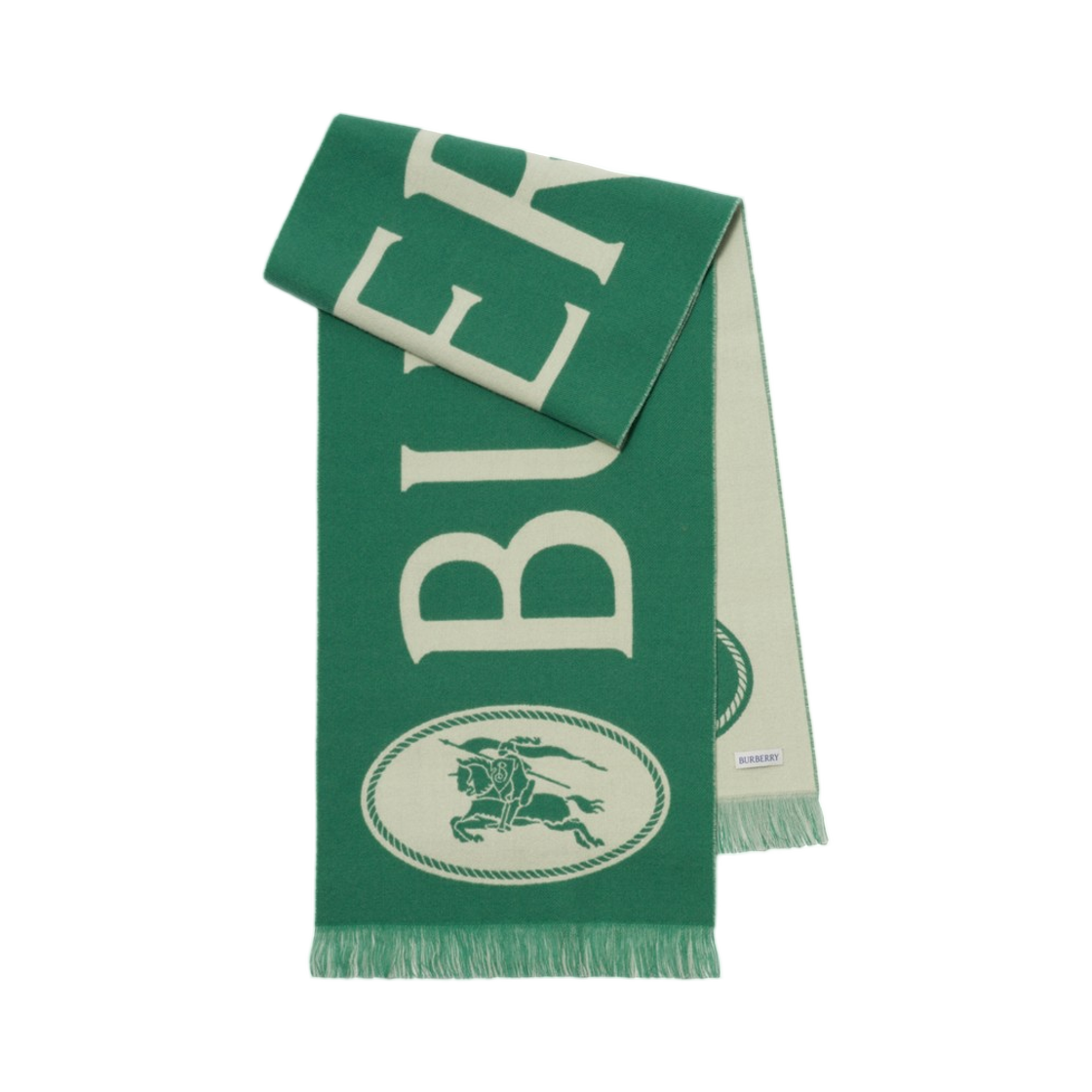 8127360 Burberry Logo Wool Scarf Tennis Green