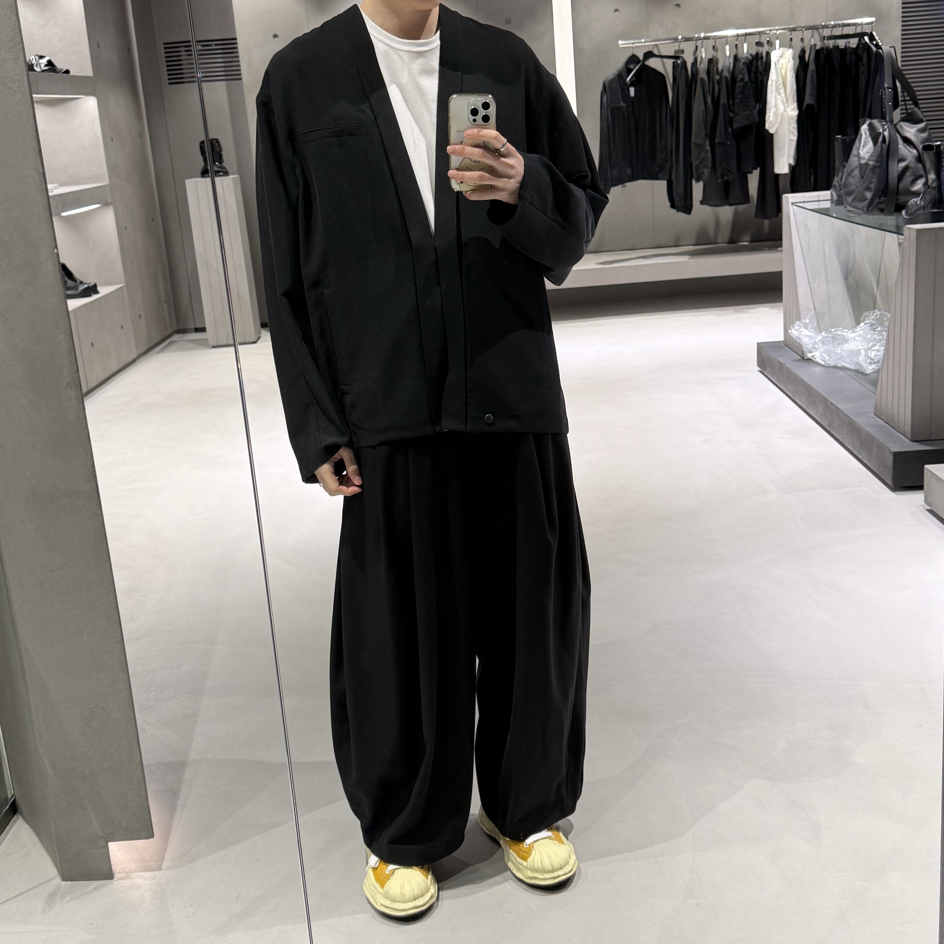 SONGZIO HOMME Aerial Hanbok Jacket Black, SONGZIO HOMME Level Volume Straight Pants Black 착용 스타일
