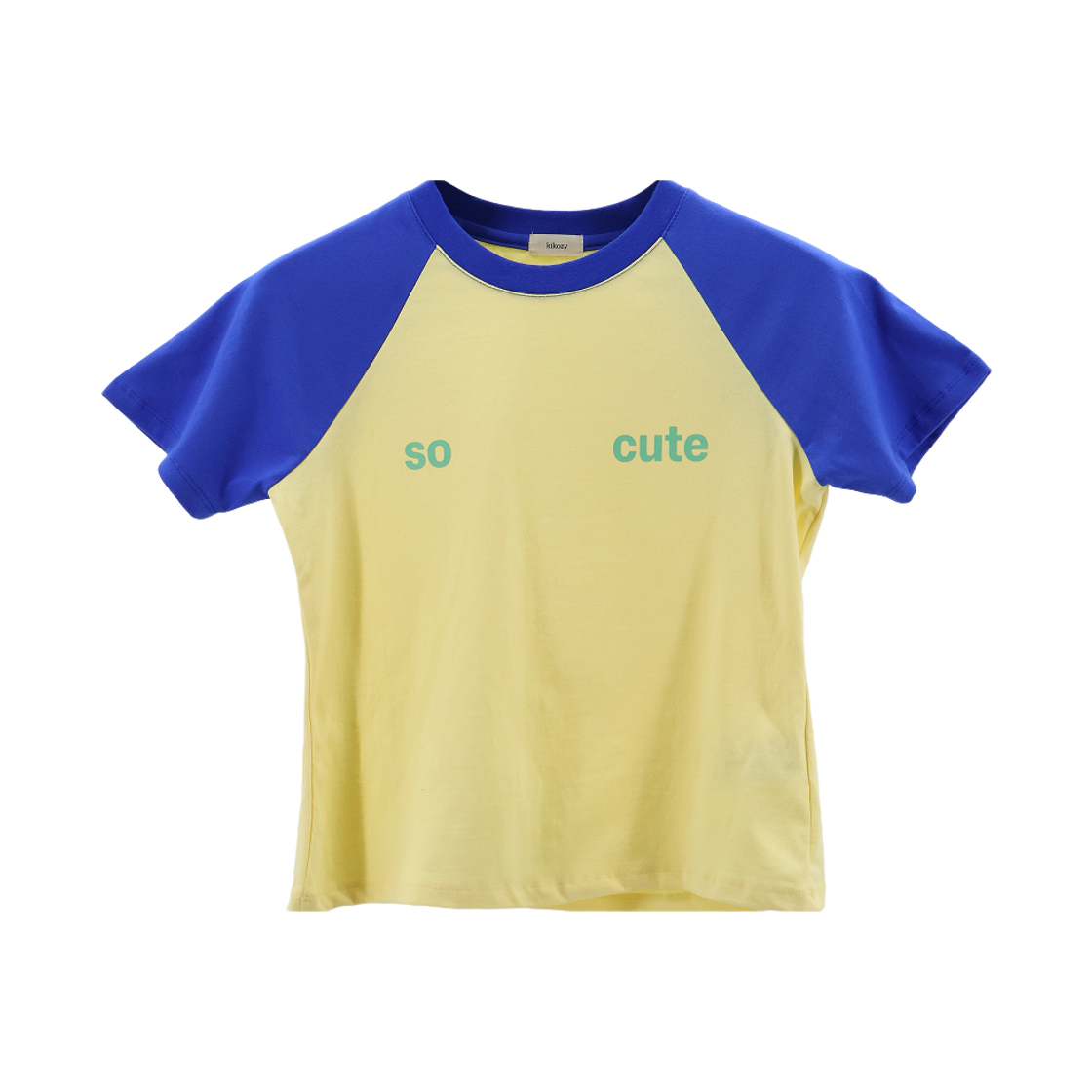 키코지 쏘 큐트 래글런 티셔츠 블루(kikozy So Cute Raglan T-shirt_Blue)