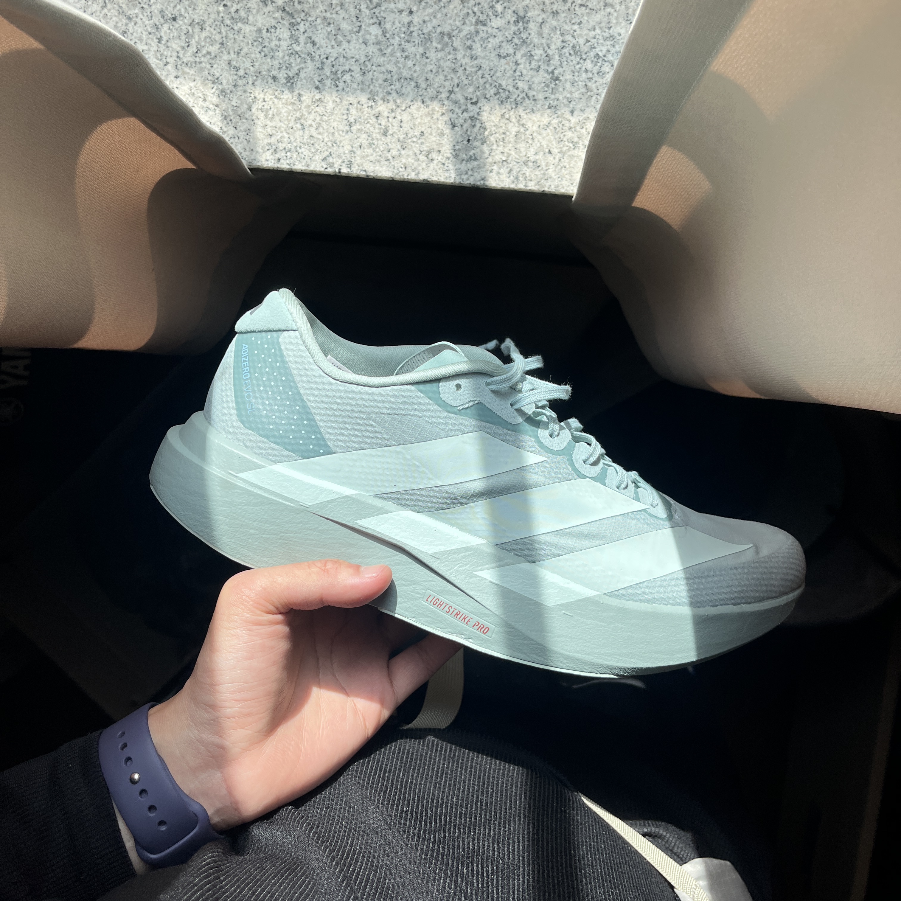 Adidas Adizero EVO SL Tactile Green Vapour Green 착용 스타일