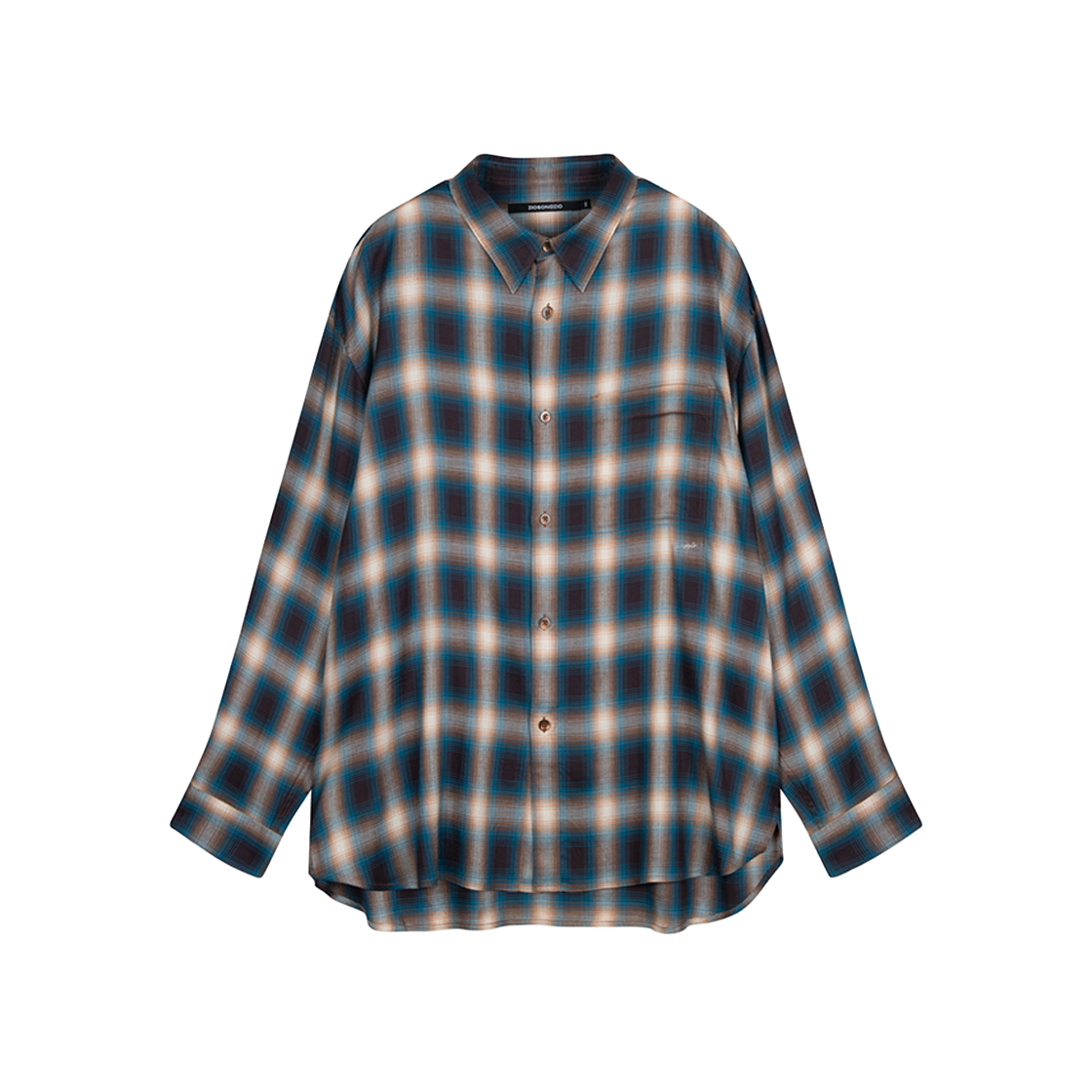 지오송지오 스케르조 아트워크 체크 셔츠 블루 ZI2SH205BL(ZIOSONGZIO Scherzo Artwork Check Shirt Blue) - 2