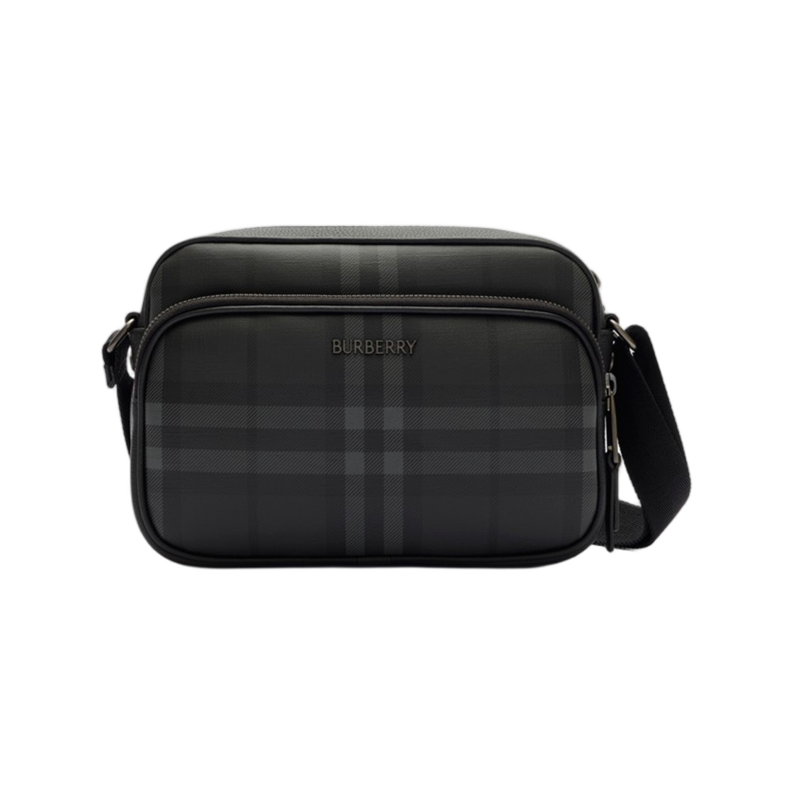 8128047 Burberry City Check Pocket Crossbody Bag Iron Grey