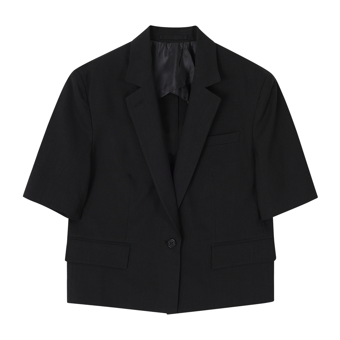 (W) 송지오 크롭 하프 슬리브 자켓 블랙((W) SONGZIO Crop Half Sleeve Jacket Black)
