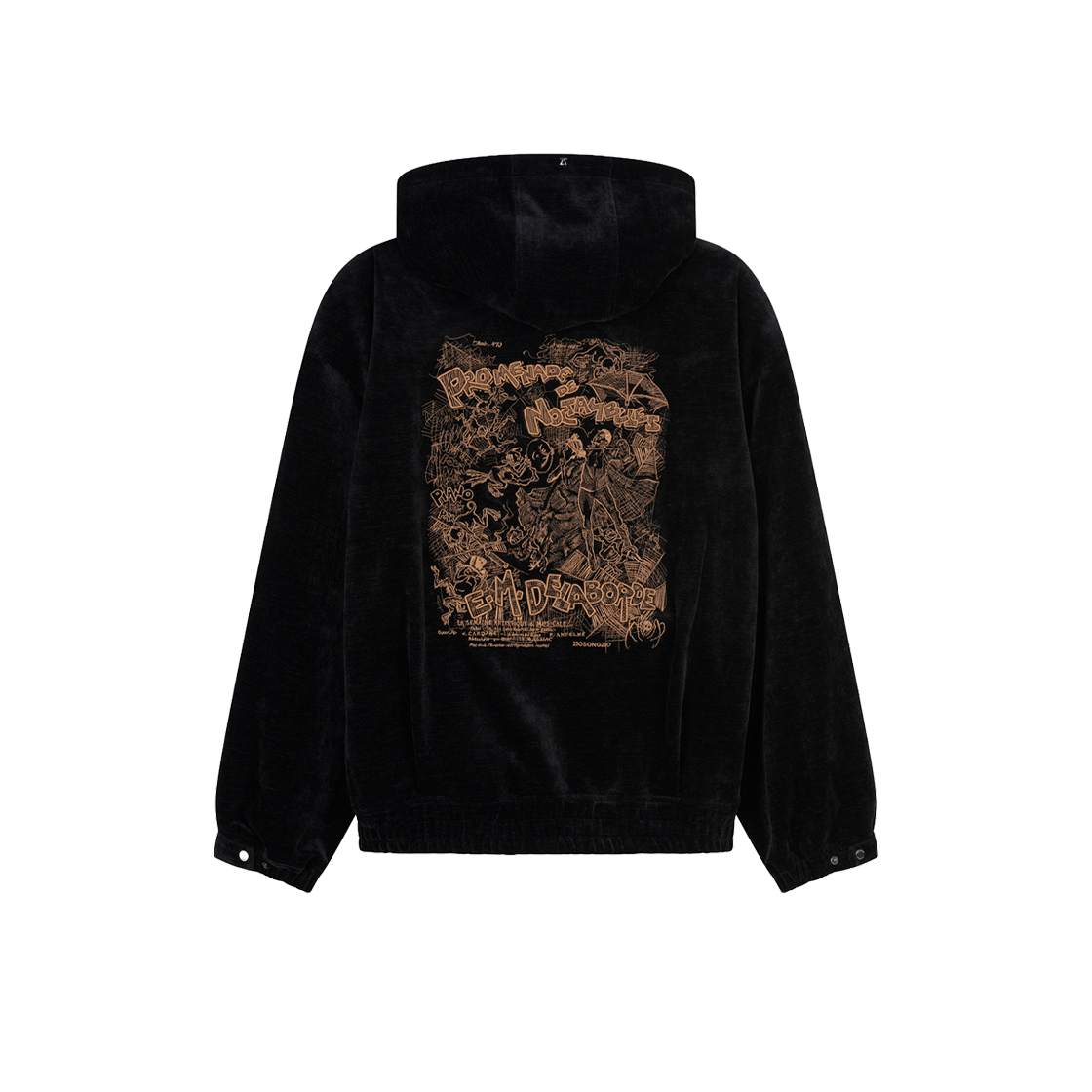 지오송지오 녹턴 아트워크 후드 집업 블랙 ZI2TS253BK(ZIOSONGZIO Nocturne Artwork Hood Zip-Up Black) - 1