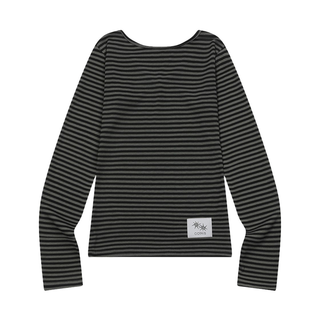 코이리스 로사 브이넥 스트라이프 긴팔 티 블랙-차콜(Coiris Rosa V-Neck Striped Long Sleeve T Black-Charcoal) - 2