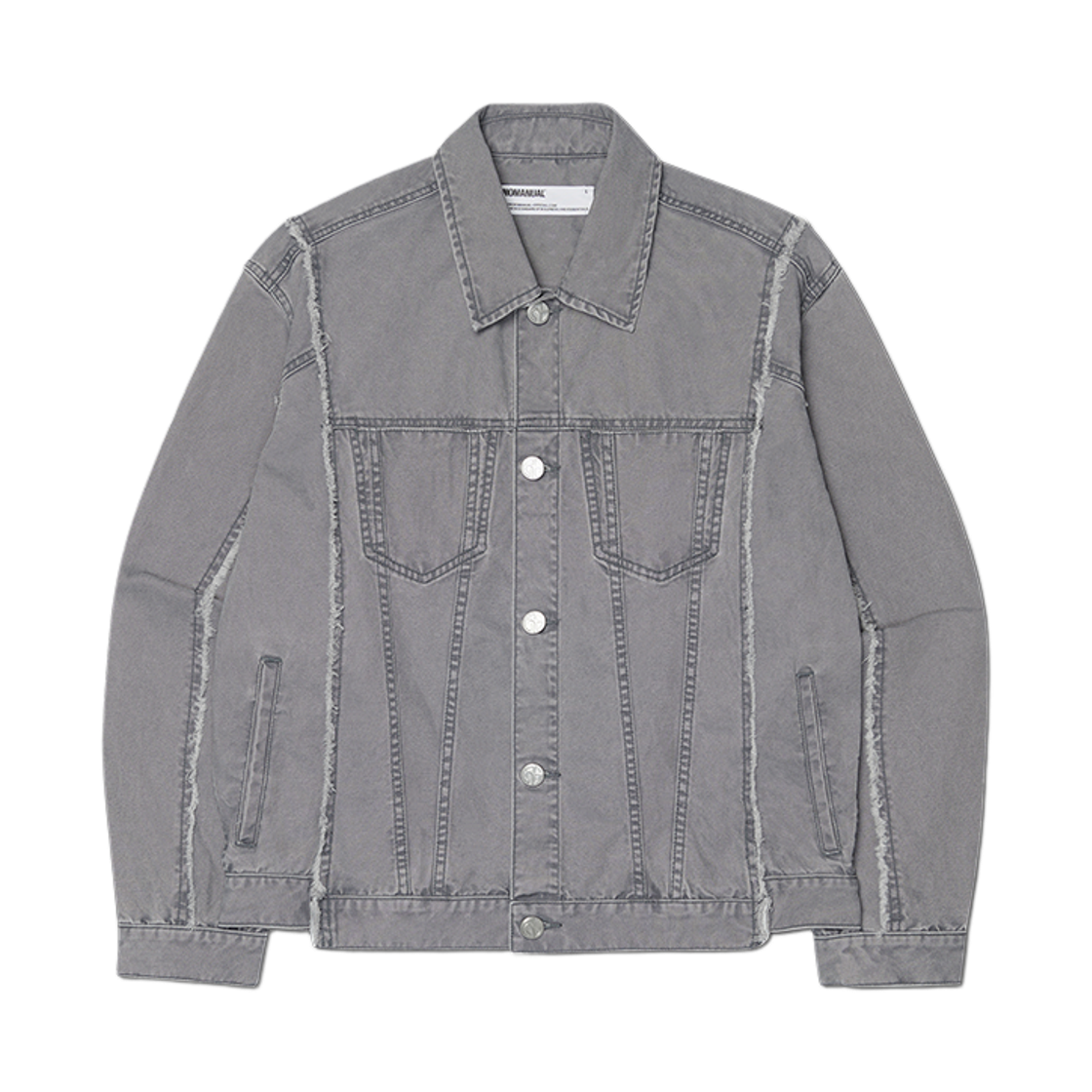 노매뉴얼 러프 컷 트러커 자켓 워시드 그레이(NOMANUAL Rough Cut Trucker Jacket Washed Gray)