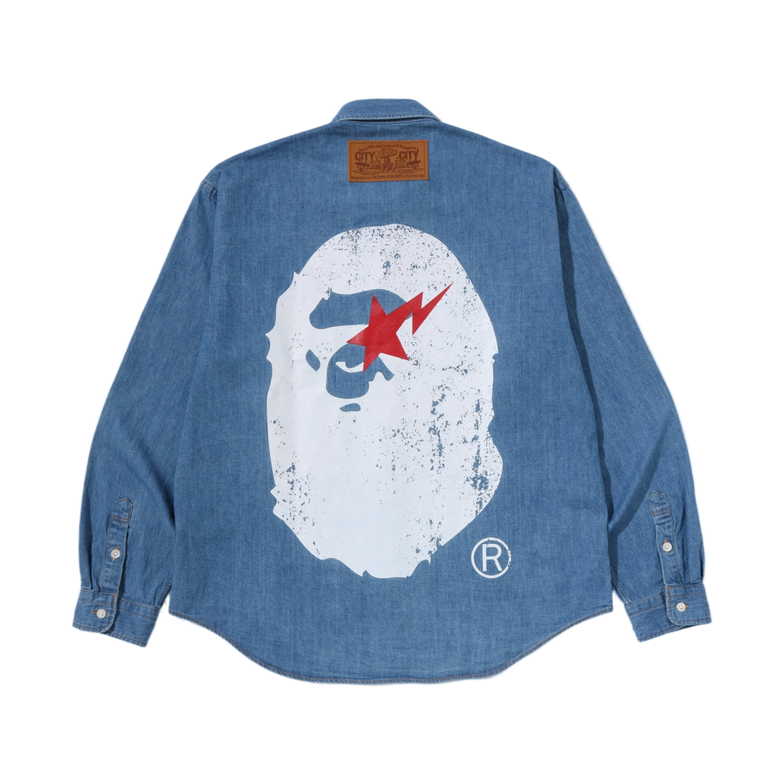 베이프 에이프 헤드 릴렉스드 핏 데님 셔츠 라이트 인디고(BAPE Ape Head Relaxed Fit Denim Shirts Light Indigo) - 2