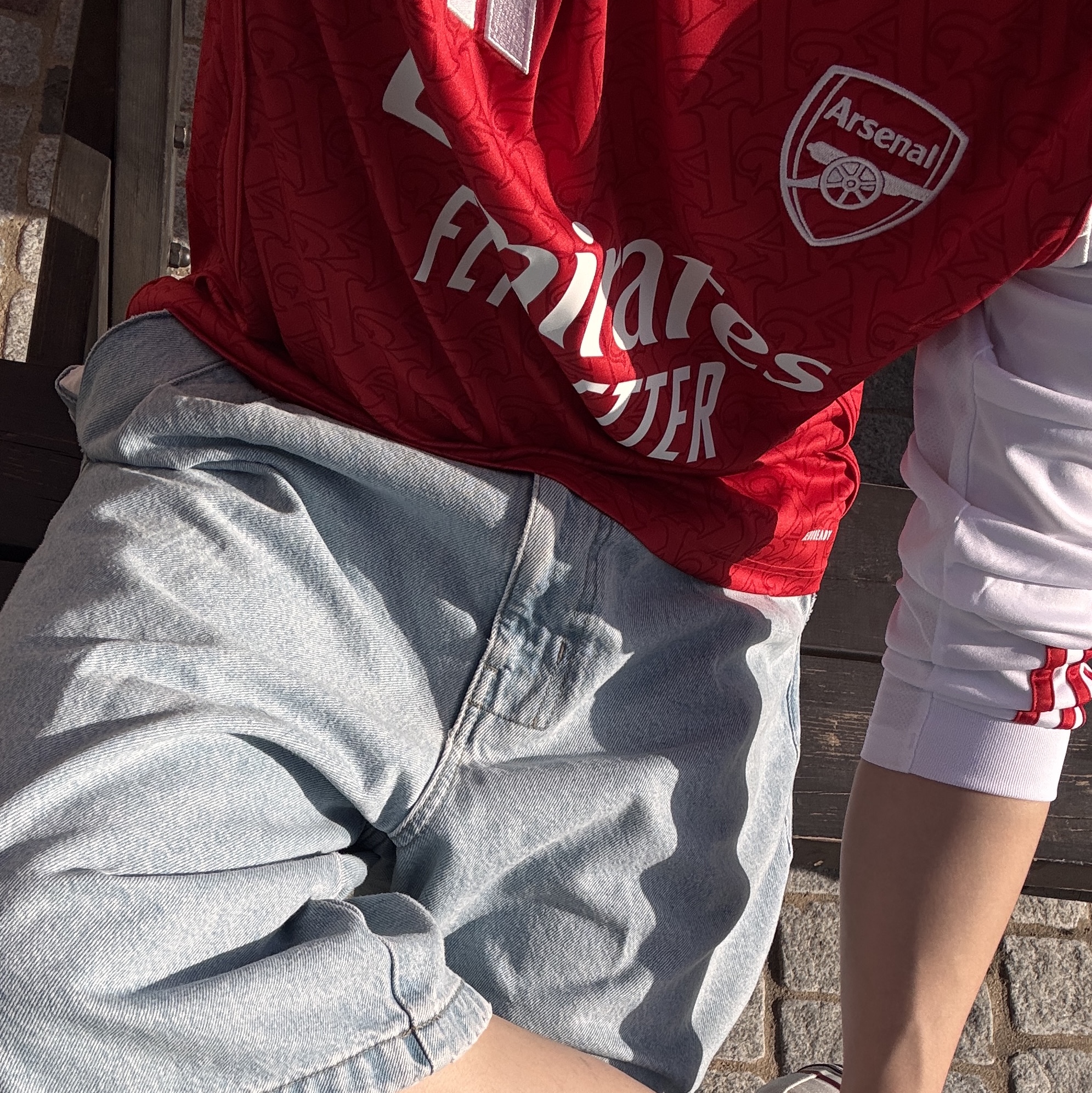 Adidas Arsenal 2025/26 Home LS Jersey Better Scarlet White - KR Sizing (Non Marking Ver.) 착용 스타일