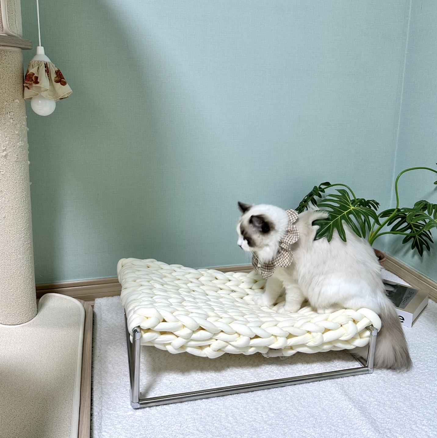 [KREAM 단독] gottagohome handmade Cat Knit hammock 착용 스타일 - 1