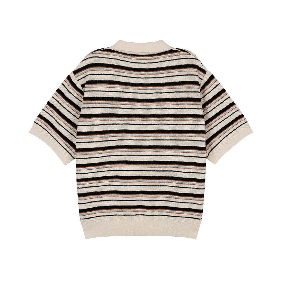 지오송지오 멀티 스트라이프 오픈 카라 니트 크림 ZI3KT301CR(ZIOSONGZIO Multi Stripe Open Collar Knit Cream) - 2