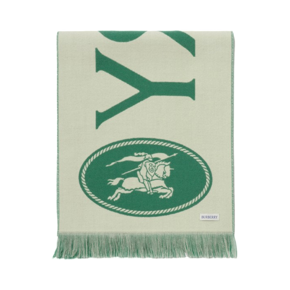 버버리 로고 울 스카프 테니스 그린(Burberry Logo Wool Scarf Tennis Green) - 2