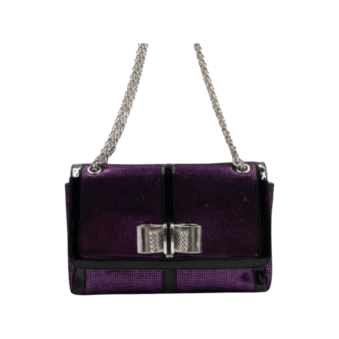 ITO9PSGOCNOB Christian Louboutin Purple Suede Sweet Charity Chain Shoulder and Crossbody Bag