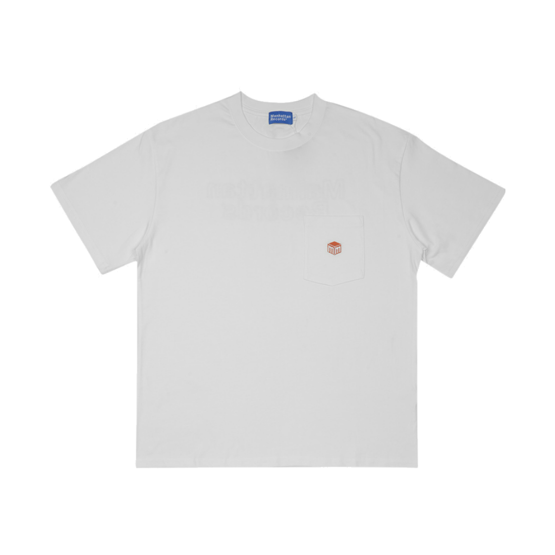 맨하탄 레코즈 라인 로고 포켓 티 - 화이트(Manhattan Records Line Logo Pocket Tee - White)