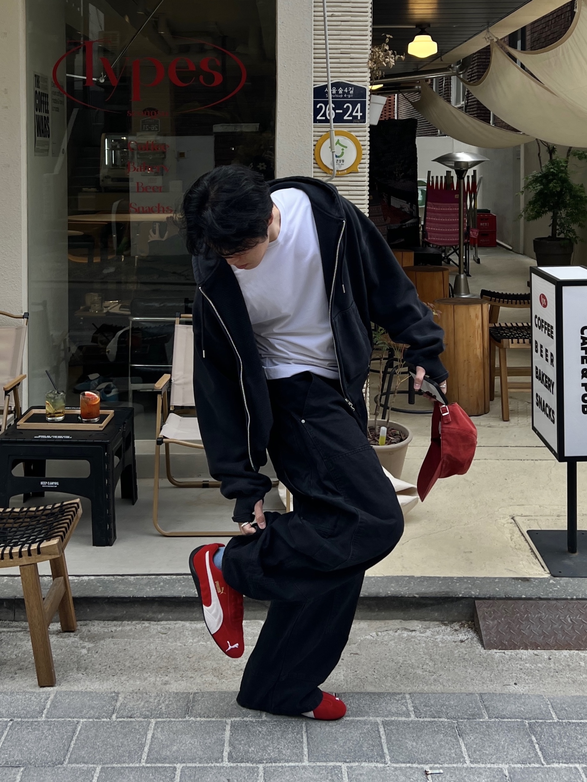 Puma Speedcat OG Red White 착용 스타일 - 6