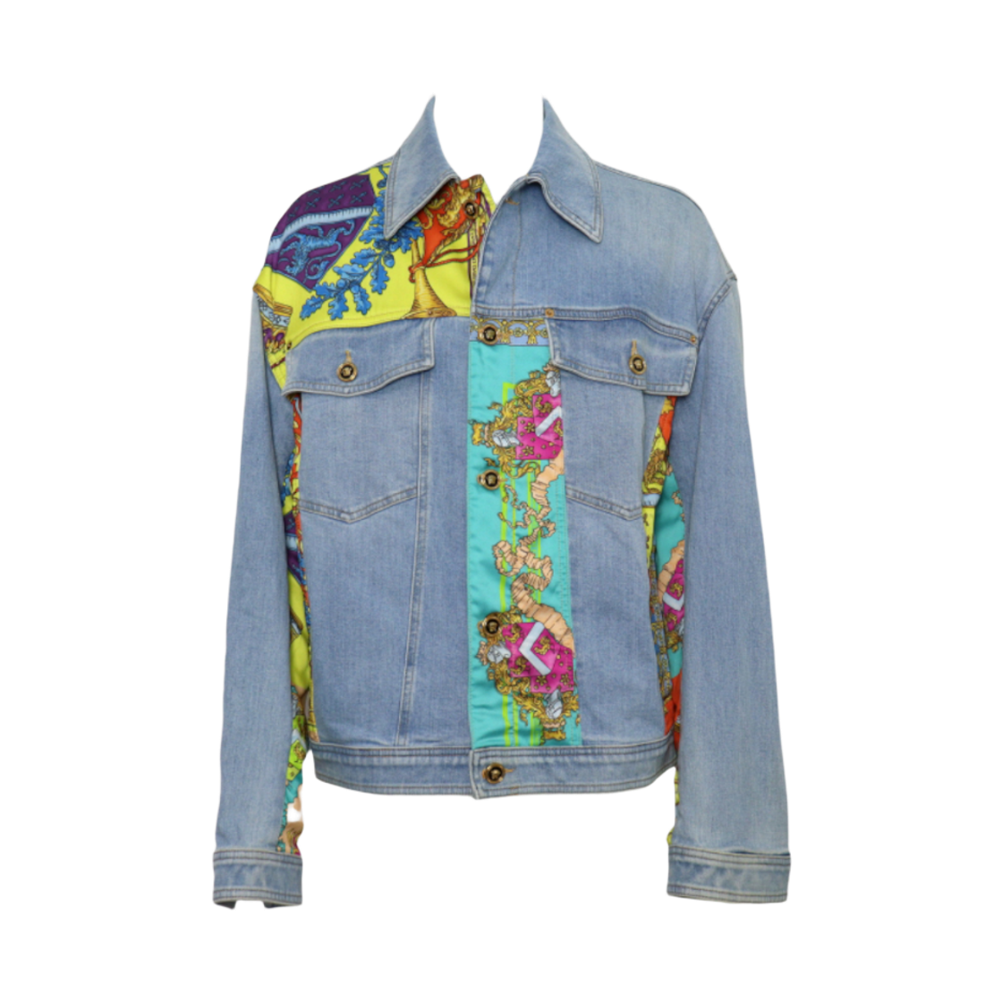 베르사체 1005163 로얄 레빌리온 프린트 남성 트러커 데님자켓 청자켓aa59745(Versace Royal Rebellion Print Men's Denim Trucker Jacket) - 1