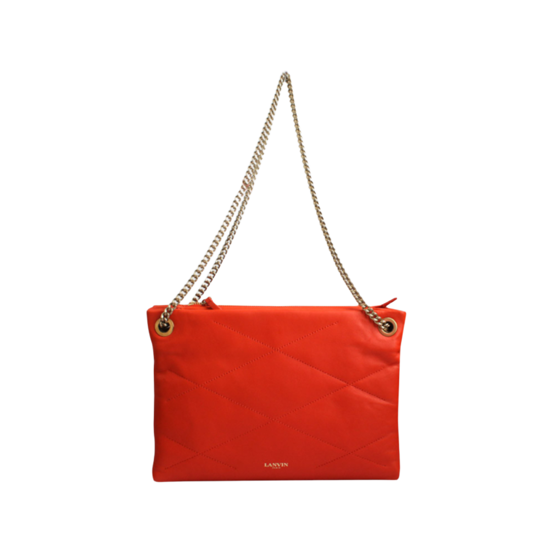 ITO3WSHC32OS Lanvin Red Quilted Stitch Trio Chain Crossbody Bag
