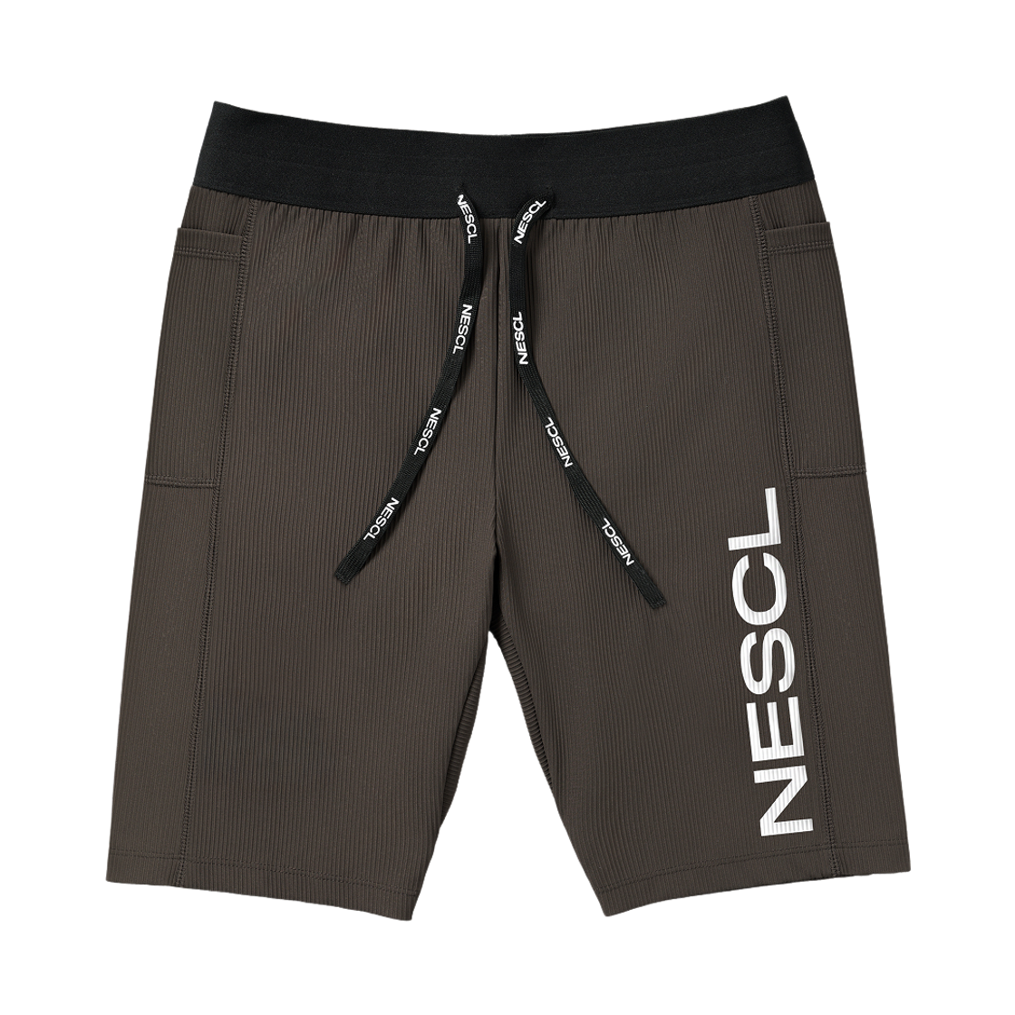 네거티브 스플릿 클럽 퍼포먼스 레이싱 로고 하프 타이즈 브라운(negative split club Performance Racing Logo Half Tights Brown)