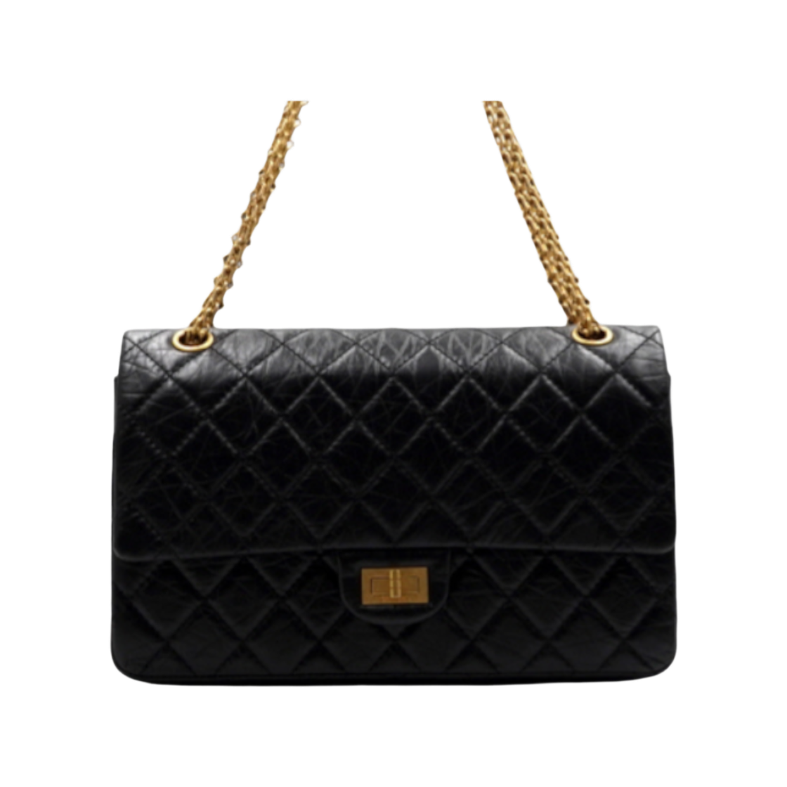 샤넬 A37587 2.55 빈티지 라지 블랙 금장 체인 숄더백 aa51938(Chanel A37587 2.55 Vintage Large Black Gold Chain Shoulder Bag) - 1