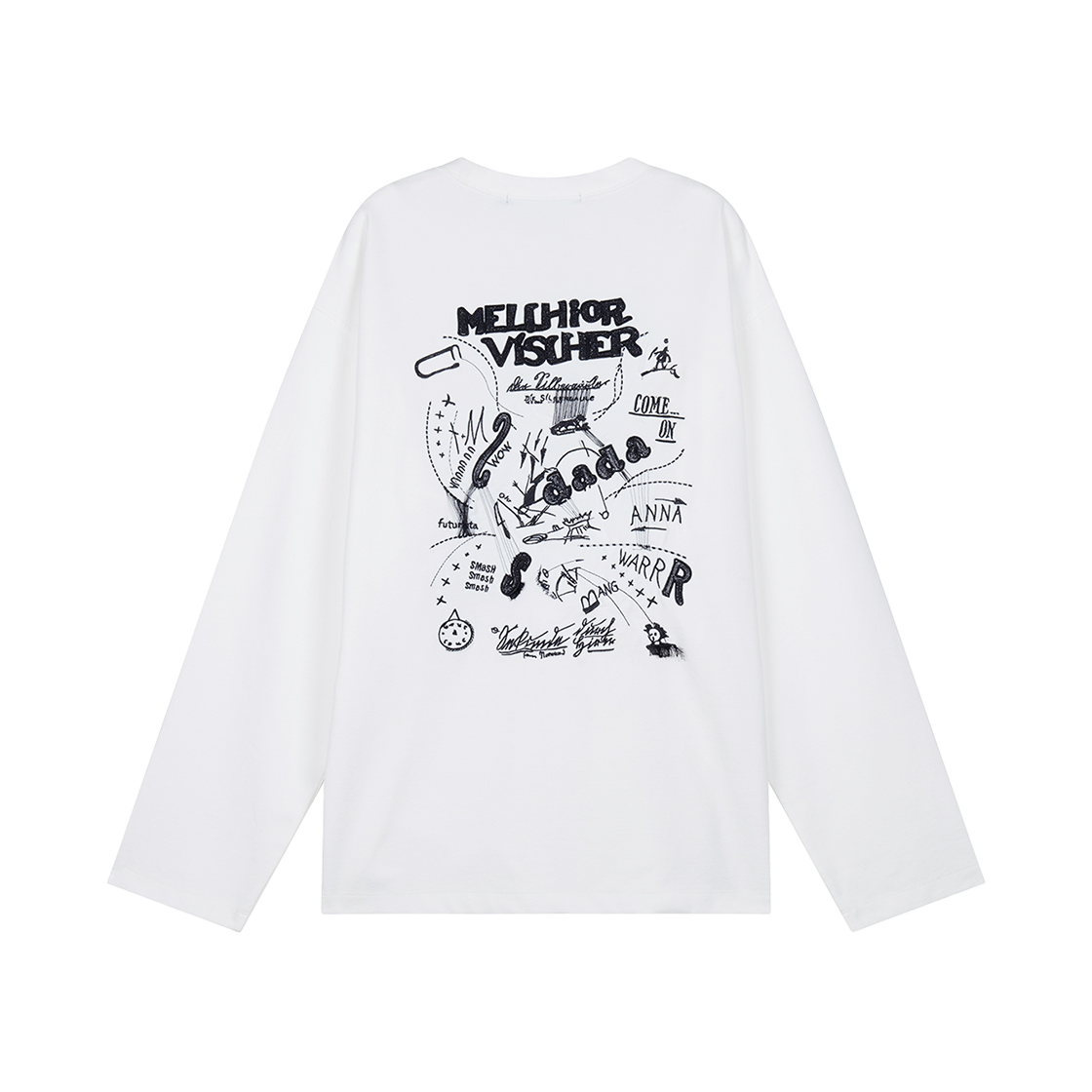 ZI2TS215WH ZIOSONGZIO Dadaism Asymmetric Long Sleeve White