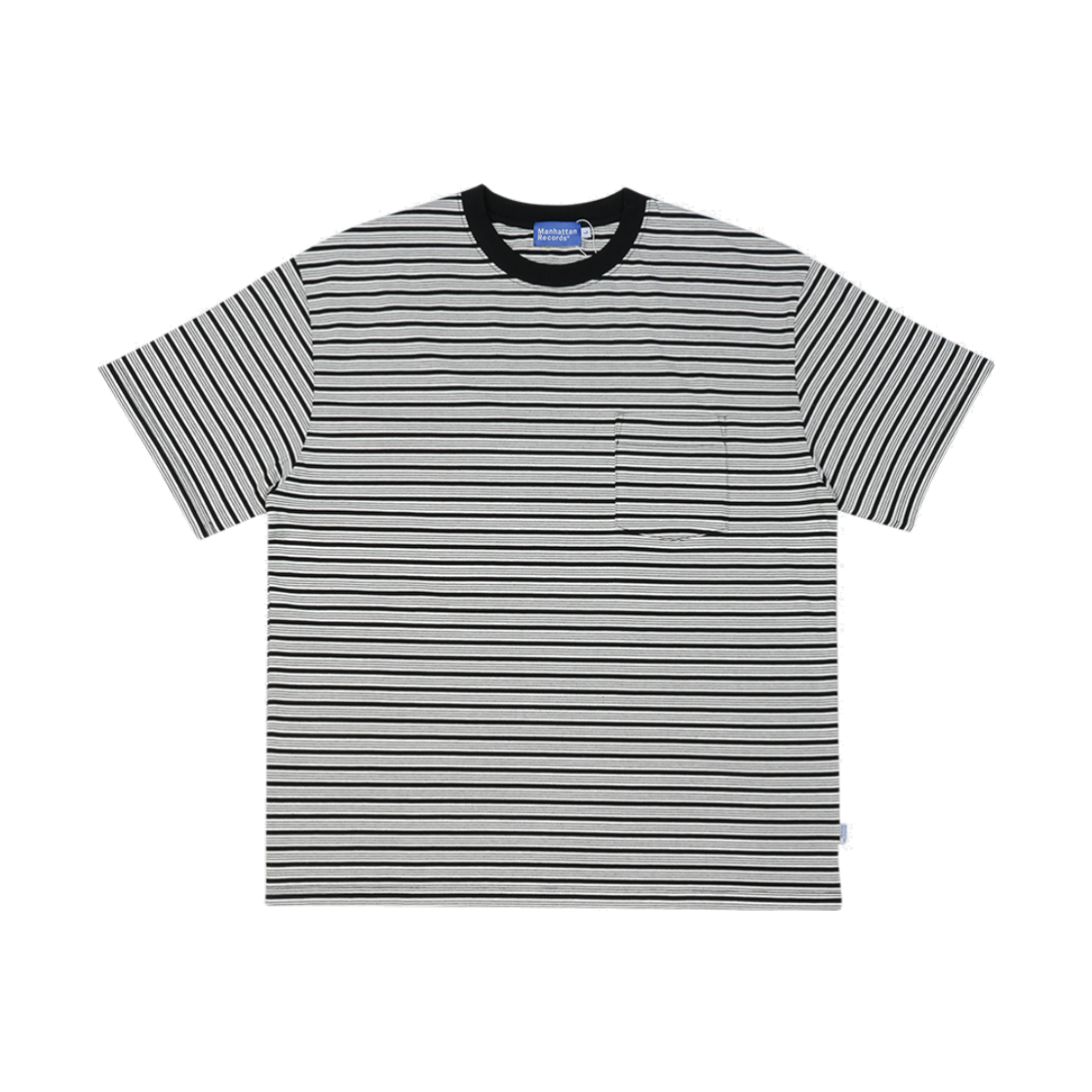 맨하탄 레코즈 포켓 보더 티 - 블랙(Manhattan Records Pocket Border Tee - Black) - 1