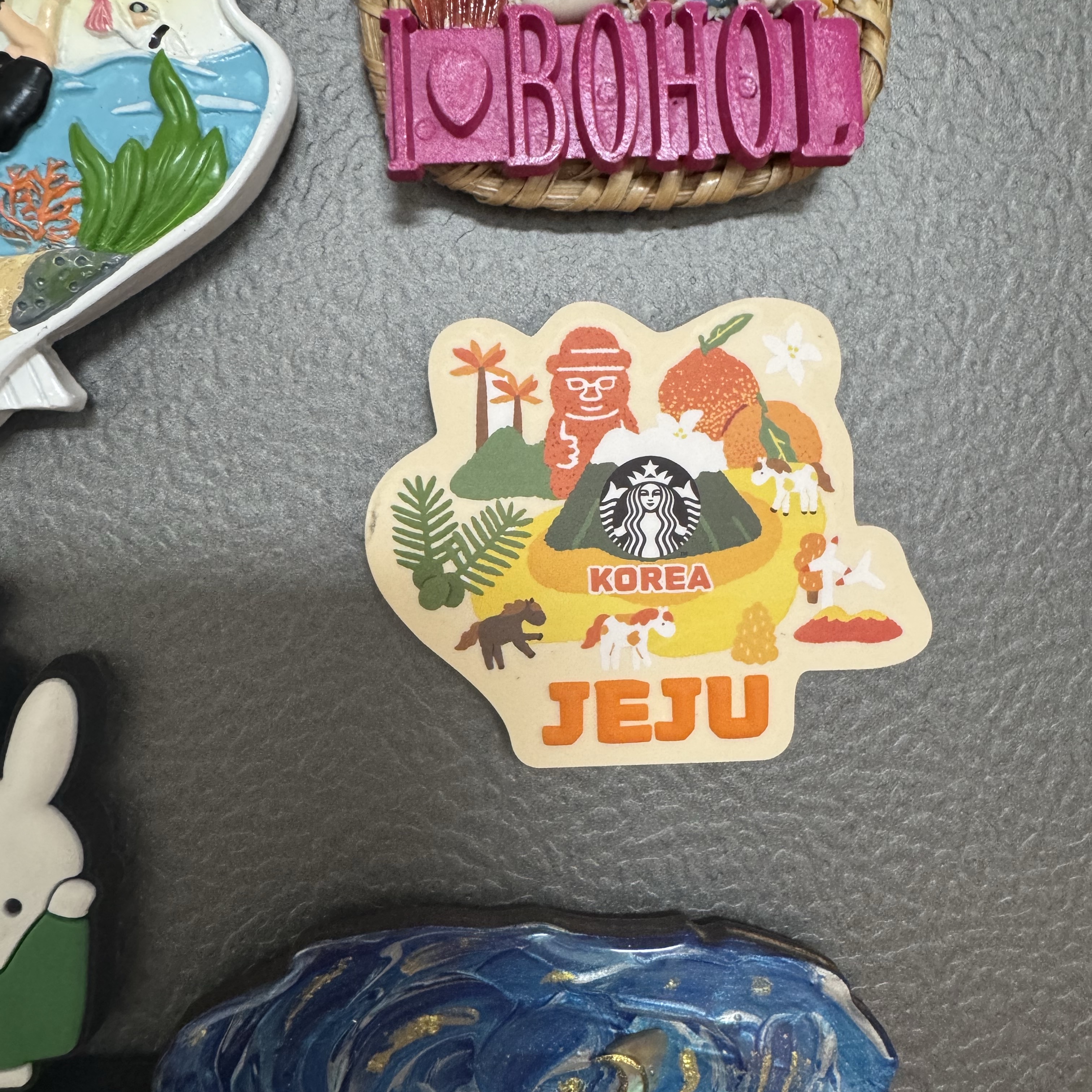 Starbucks Hello Jeju Magnet 착용 스타일