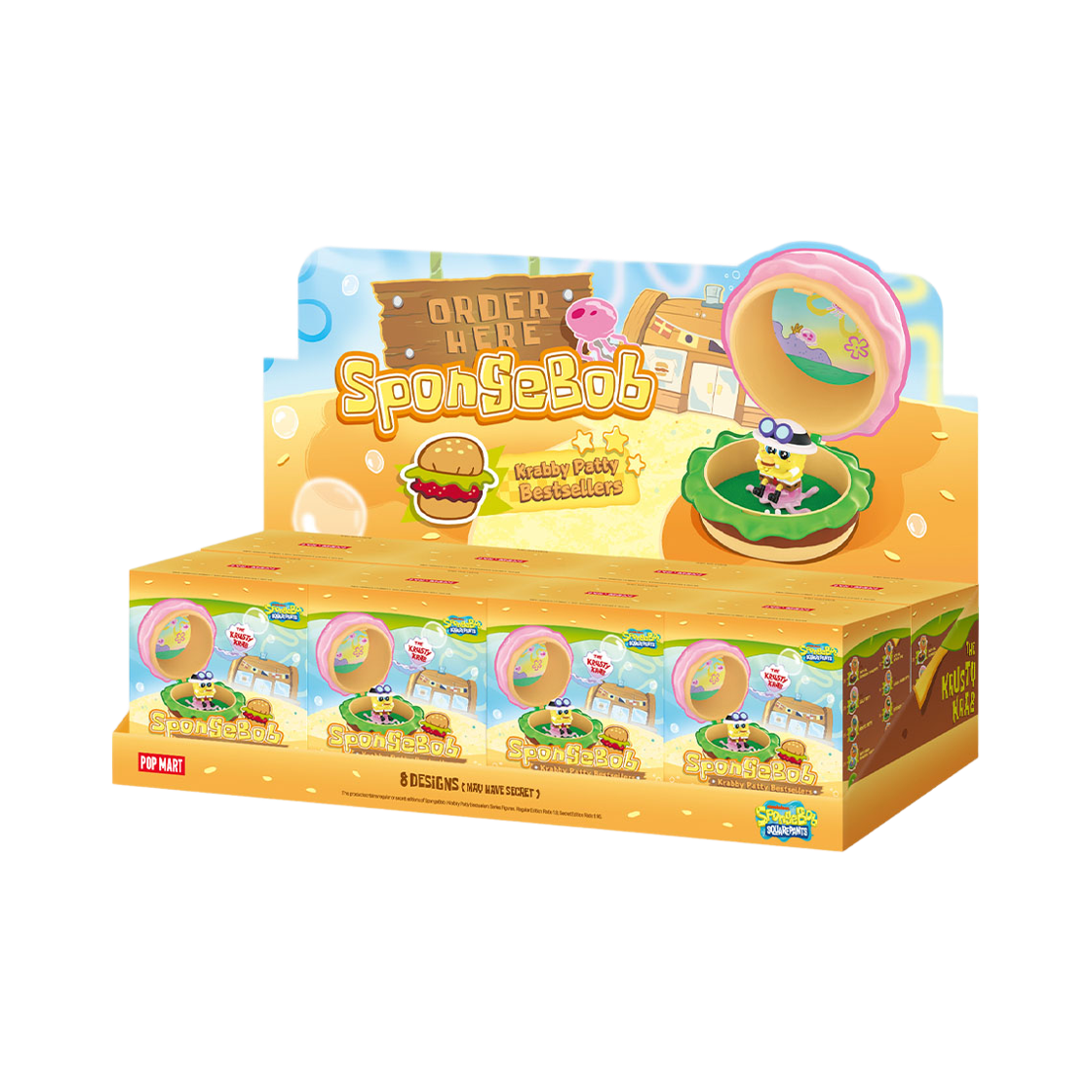 팝마트 스폰지밥 크래비 패티 베스트셀러 시리즈 미개봉 랜덤박스 (8개입)(Pop Mart Spongebob Krabby Patty Bestsellers Series Sealed Case (8 Blind Boxes)) - 1