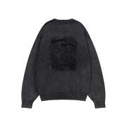 ZIOSONGZIO Salt Dying Nocturne Knit Cardigan Grey