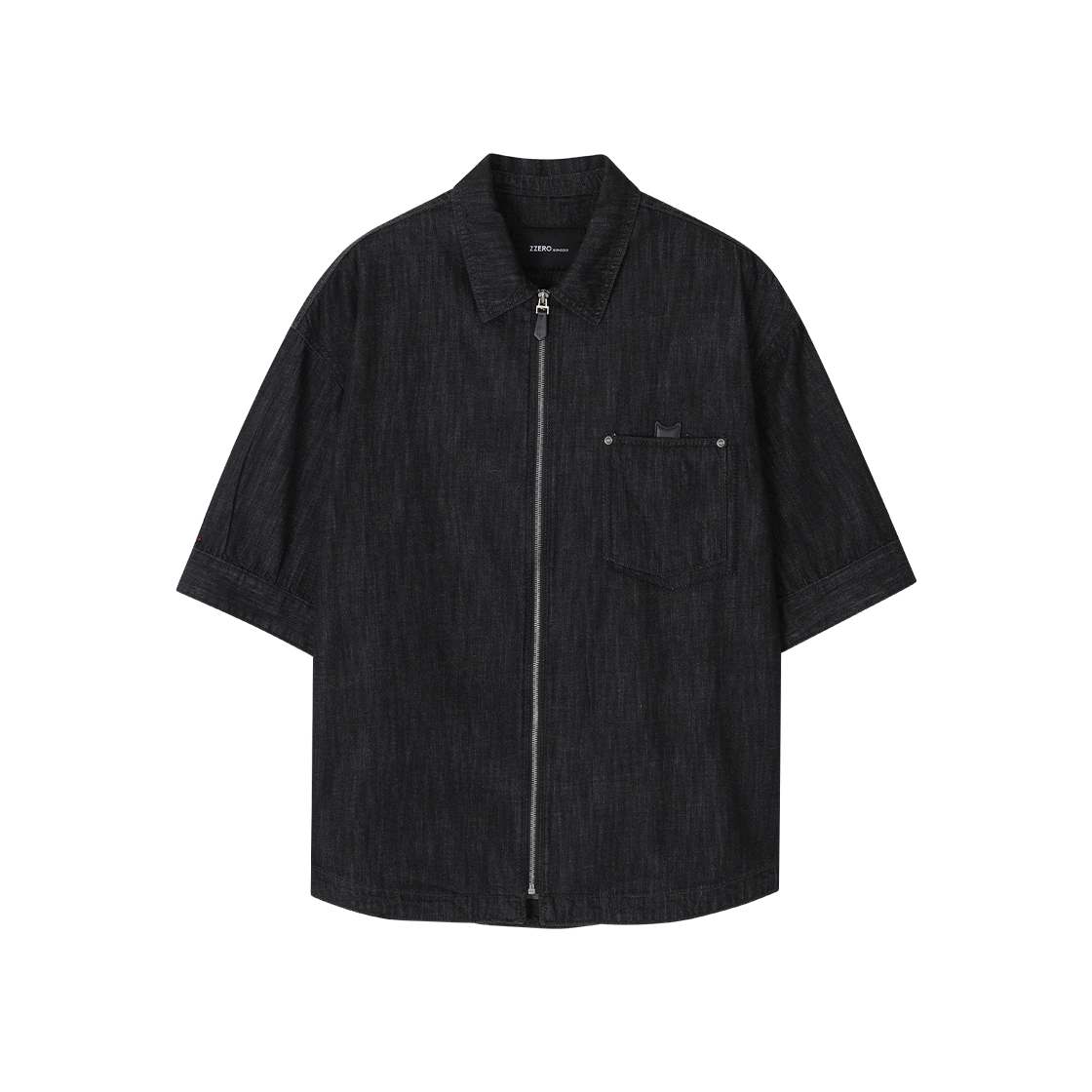 송지오 지제로 팬서 데님 하프 집업 셔츠 블랙(SONGZIO ZZERO Panther Denim Half Zip Up Shirt Black)