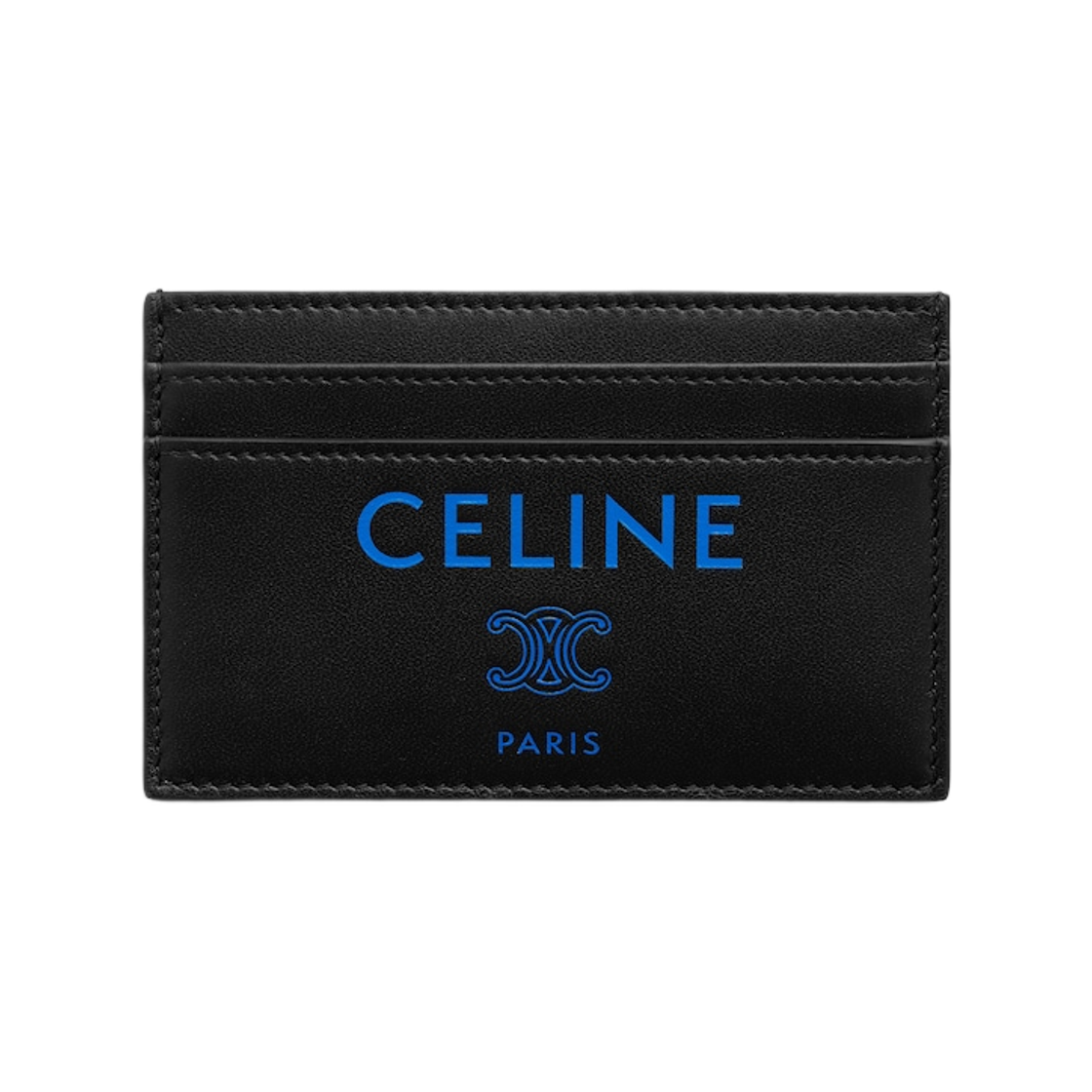 10N764K40-GLK0 Celine Card Holder In Smooth Lambskin Black Ultra Blue