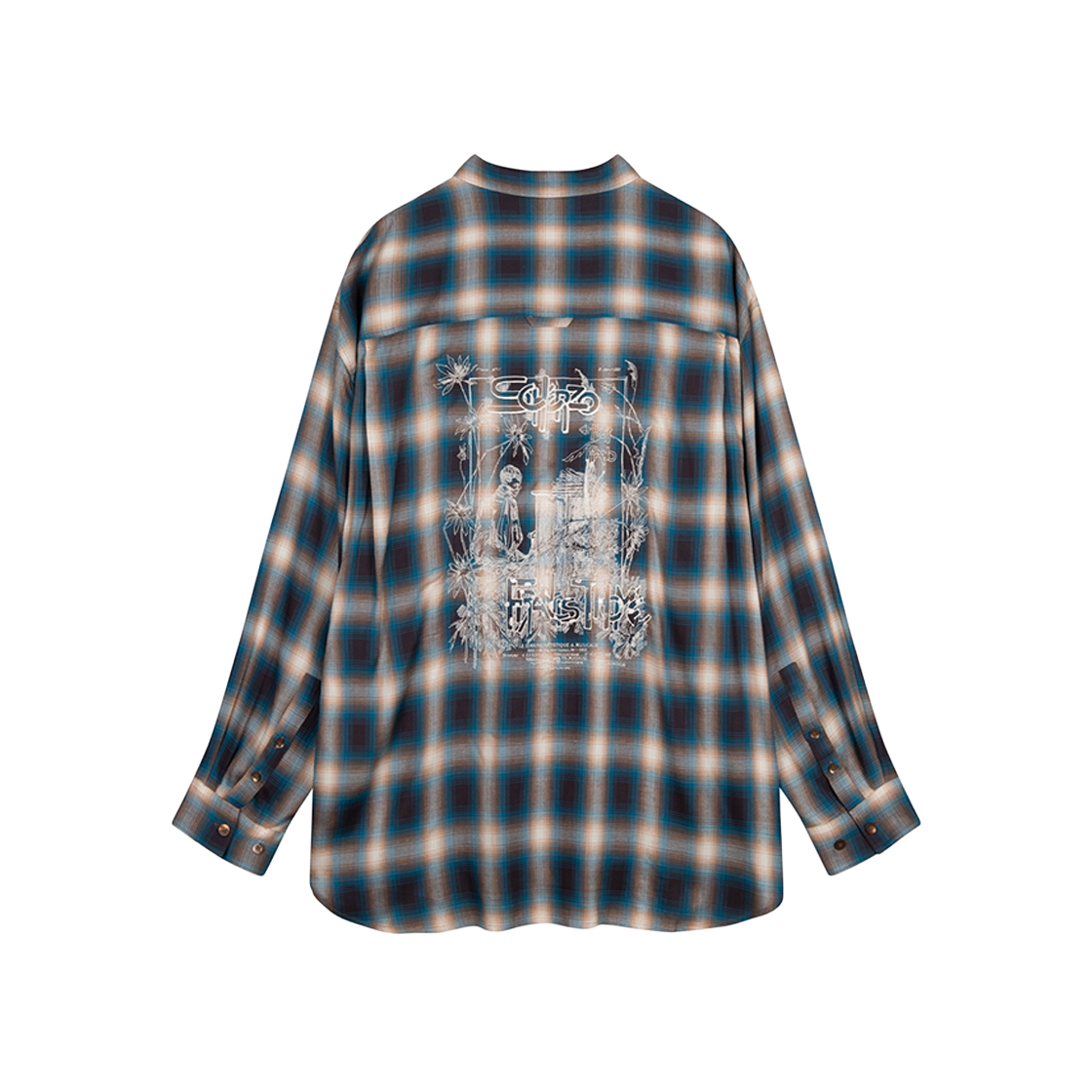 ZI2SH205BL ZIOSONGZIO Scherzo Artwork Check Shirt Blue