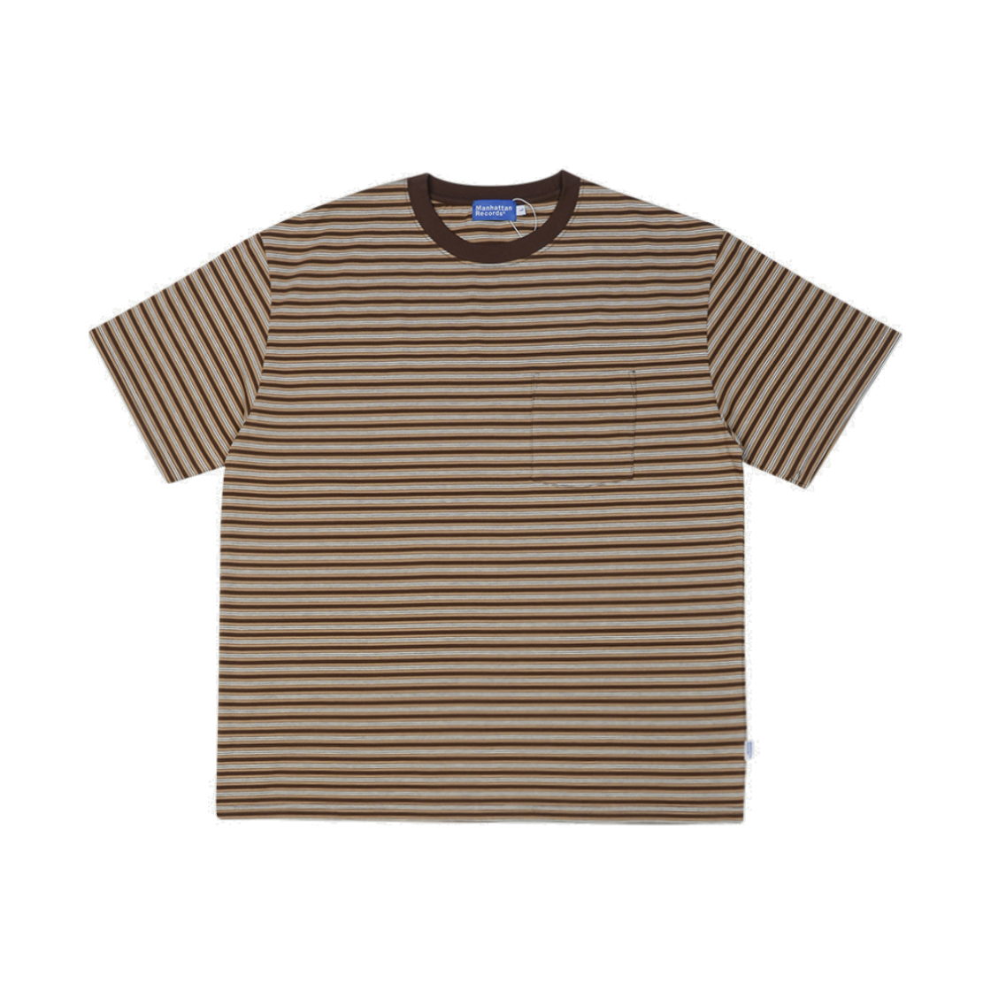 맨하탄 레코즈 포켓 보더 티 - 브라운(Manhattan Records Pocket Border Tee - Brown) - 1