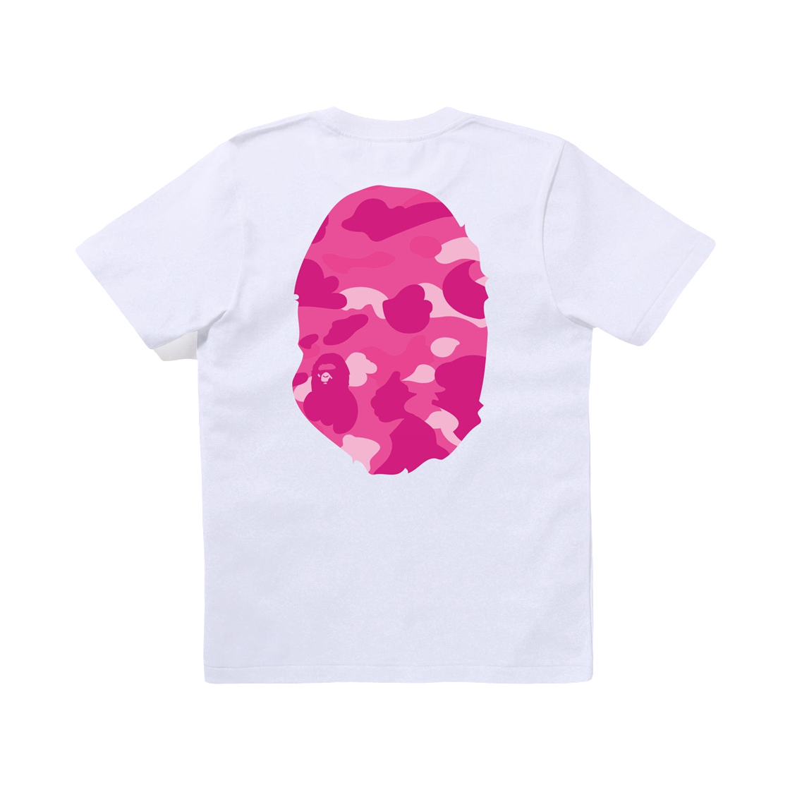 (W) 베이프 컬러 카모 빅 에이프 헤드 티셔츠 화이트 핑크((W) BAPE Color Camo Big Ape Head T-Shirt White Pink) - 2
