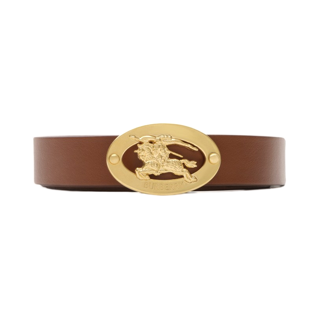 (W) 버버리 리버시블 체크 나이트 스탬프 벨트 아카이브 베이지 토바코((W) Burberry Reversible Check Knight Stamp Belt Archive Beige Tobacco) - 2