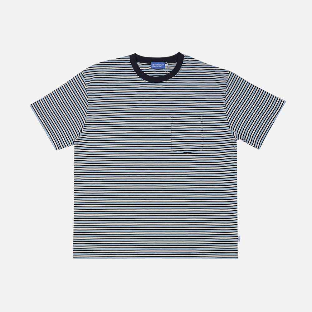 맨하탄 레코즈 포켓 보더 티 - 블루(Manhattan Records Pocket Border Tee - Blue) - 2