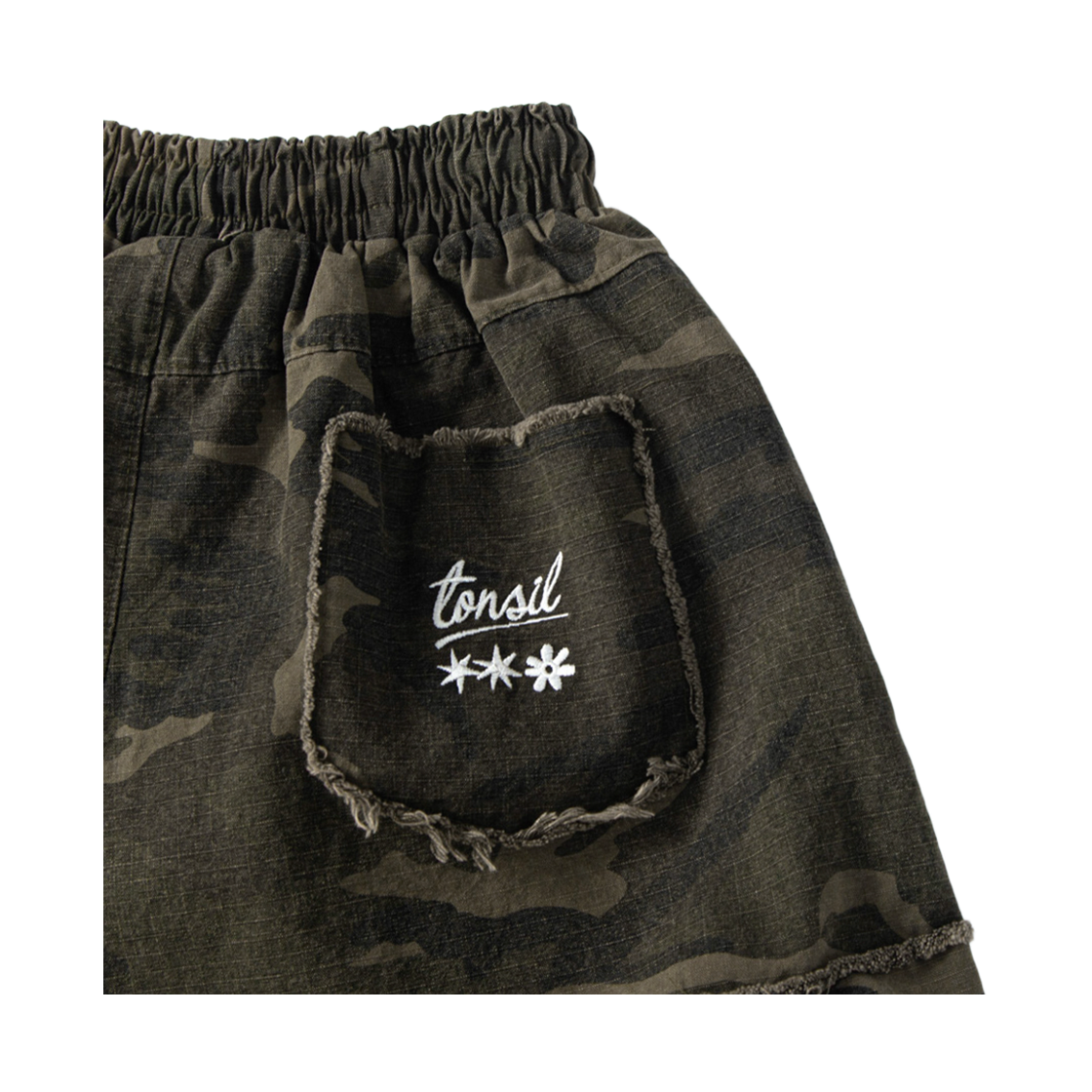 톤슬 빈티지 카모 롱 버뮤다 팬츠 카키(TONSIL Vintage Camo Long Bermuda Pants Khaki) - 6