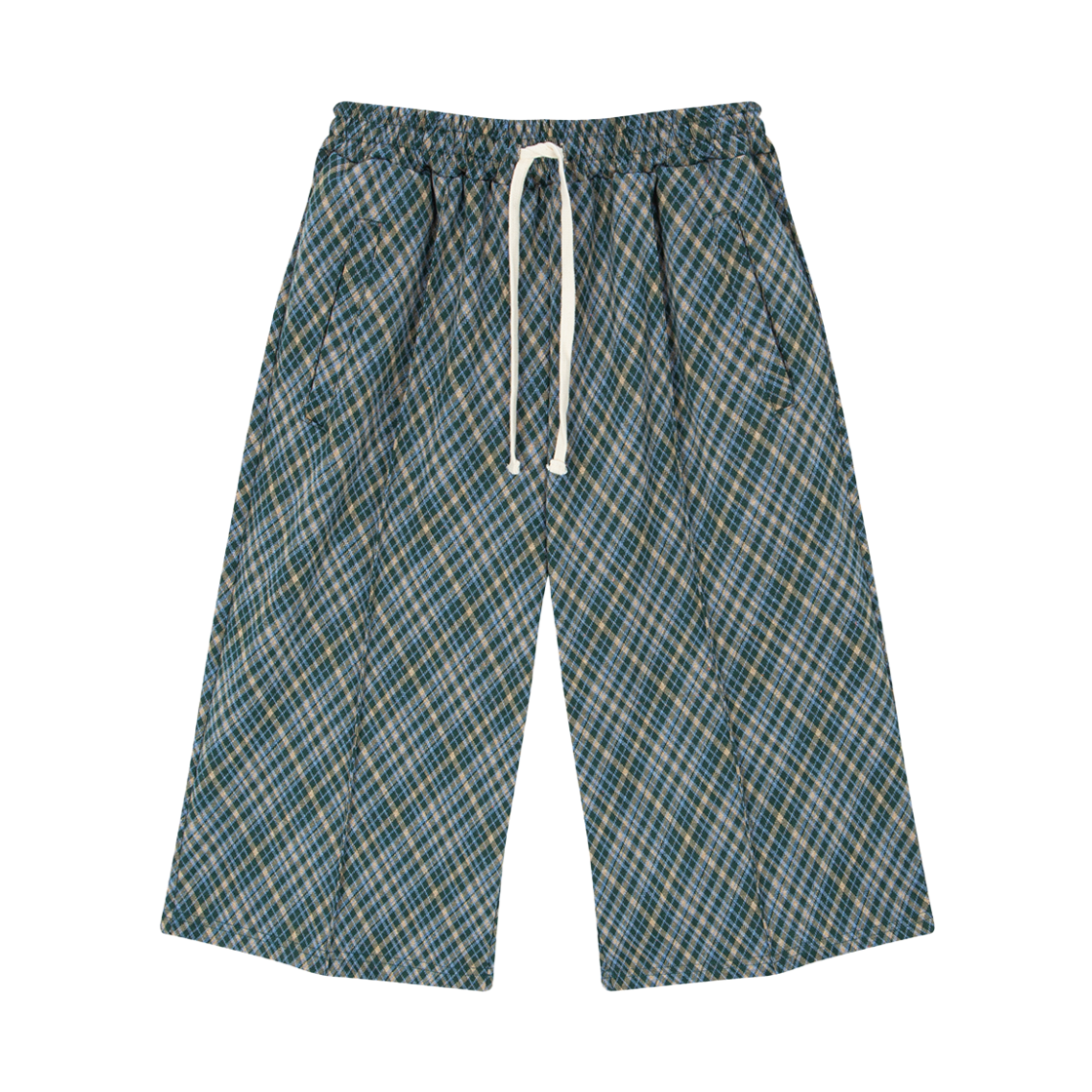 톤슬 빈티지 체크 밴딩 버뮤다 팬츠 그린(TONSIL Vintage Check Banding Bermuda Pants Green) - 1
