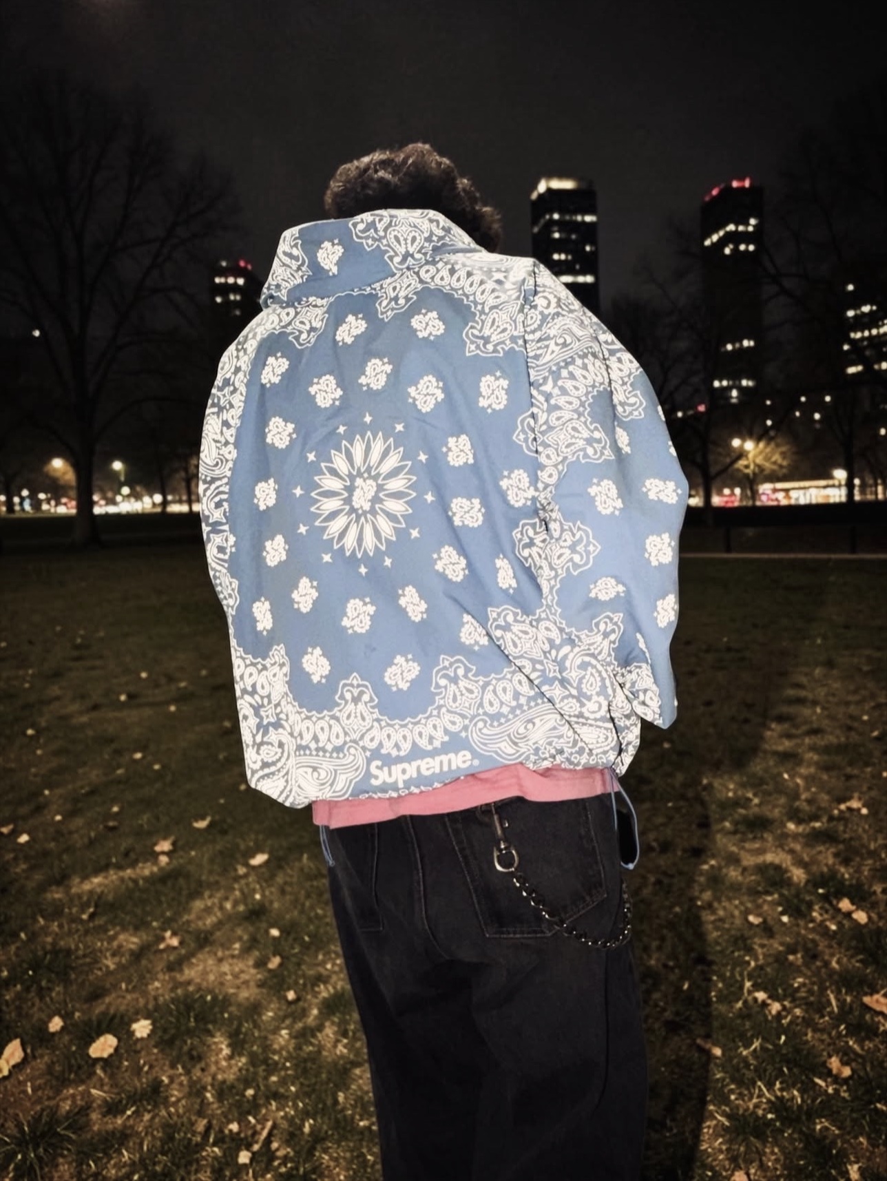 Supreme Reflective Bandana Anorak Light Blue - 26SS 착용 스타일 - 1