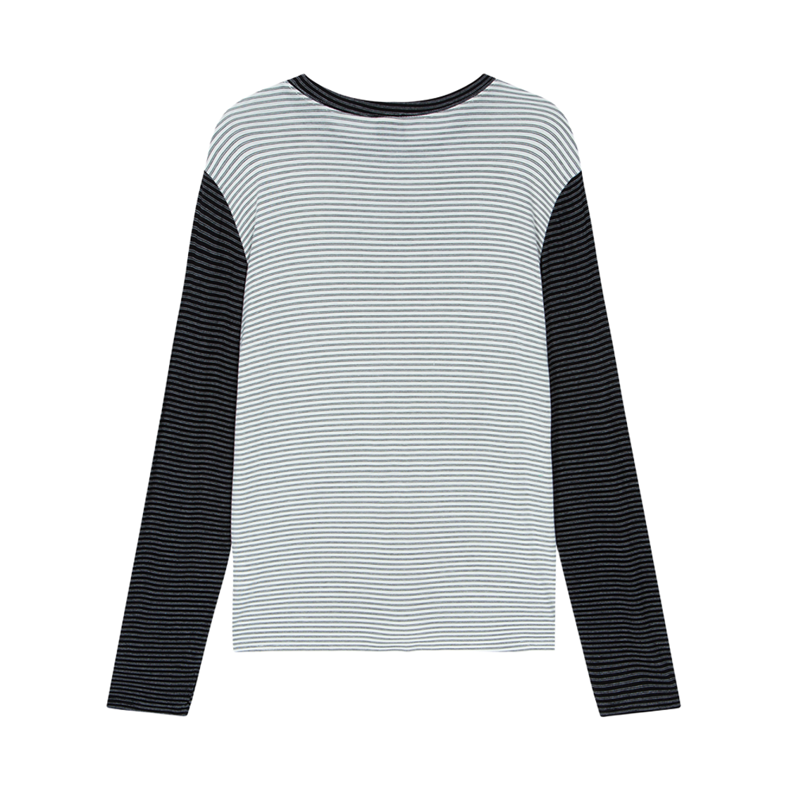 톤슬 그래픽 프린트 스트라이프 긴팔 티셔츠 화이트(TONSIL Graphic Printed Stripe T-Shirt White) - 2