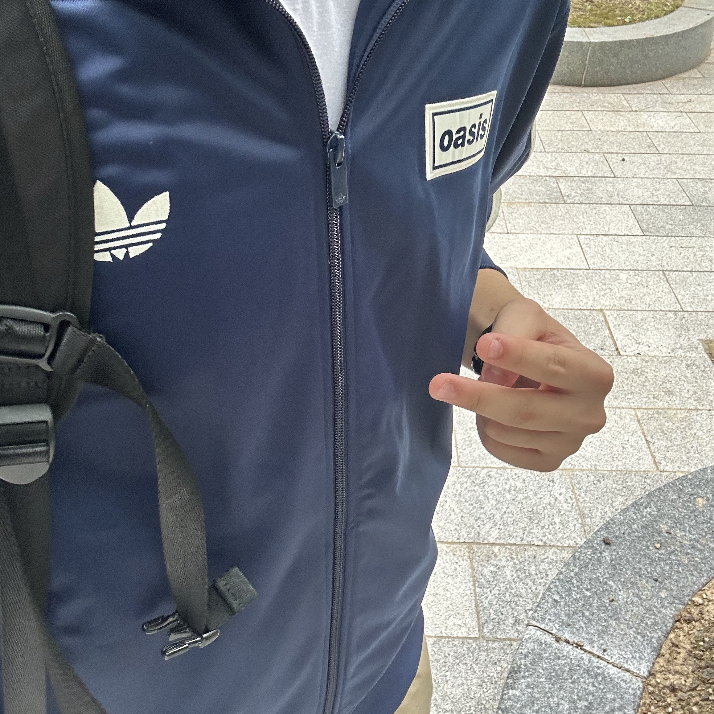 Adidas x Oasis Tour Firebird Track Top Night Indigo - KR Sizing 착용 스타일
