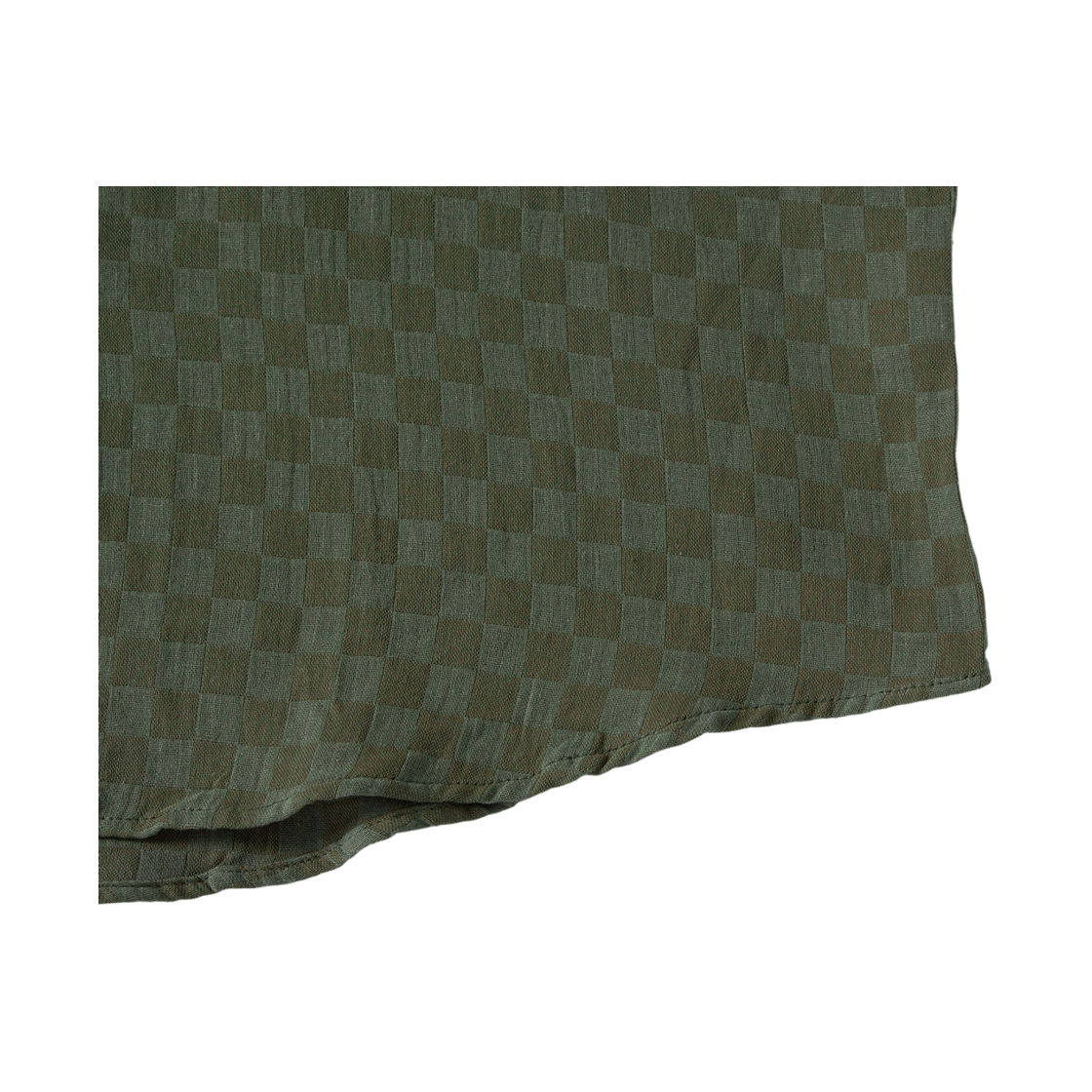 톤슬 체커보드 린넨라이크 반팔 셔츠 카키(TONSIL Checkerboard Linen-Like Short Sleeve Shirt Khaki) - 4