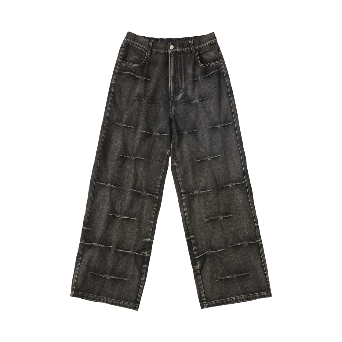톤슬 워싱 플리츠 밴딩 데님 팬츠 블랙(TONSIL Washed Pleats Denim Pants Black)